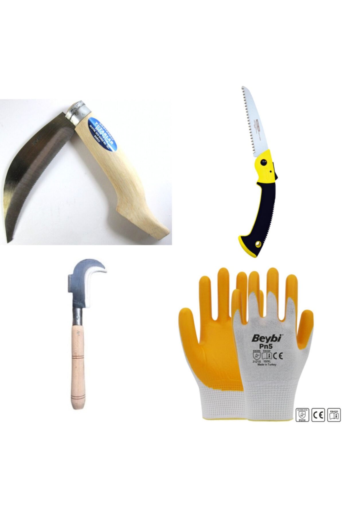 Baytec Bağ Bahçe Kombine Budama Seti 4 Parça (budama Bıçağı +budama Testere+baltalı Tahra+çalışma Eldiveni)