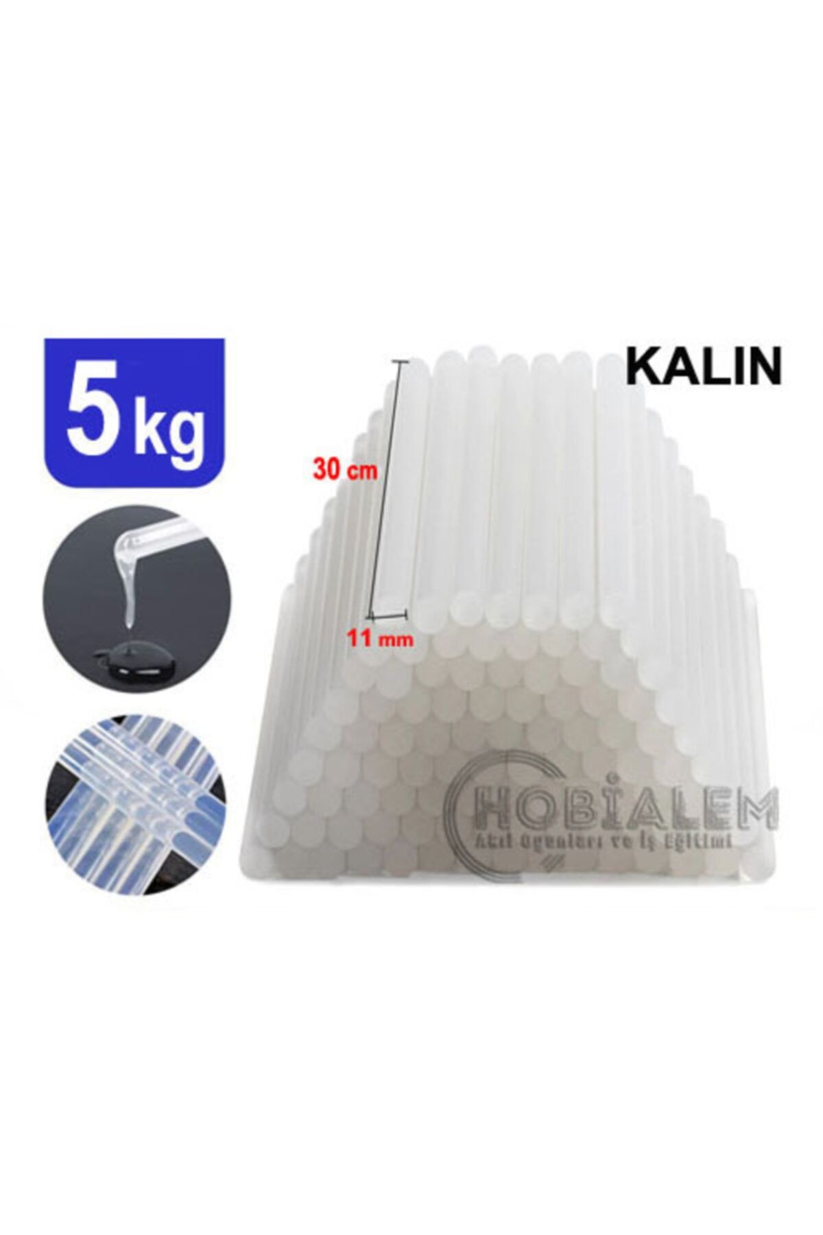 Hobialem 5 Kg, Kalın Silikon, Sıcak Mum Silikon, 1.kalite, Çubuk Silikon