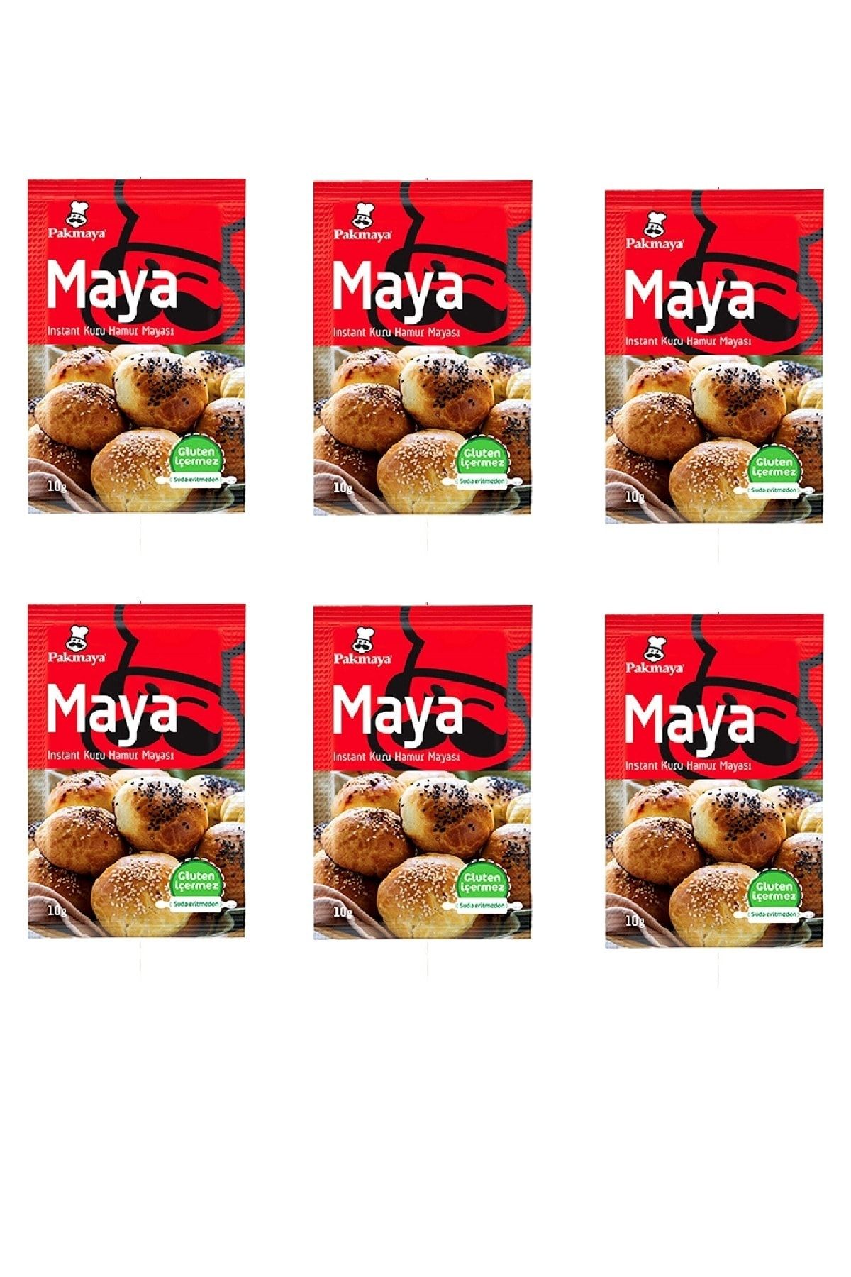 Pakmaya Instant Kuru Hamur Mayası 10 Gr X 6 Adet