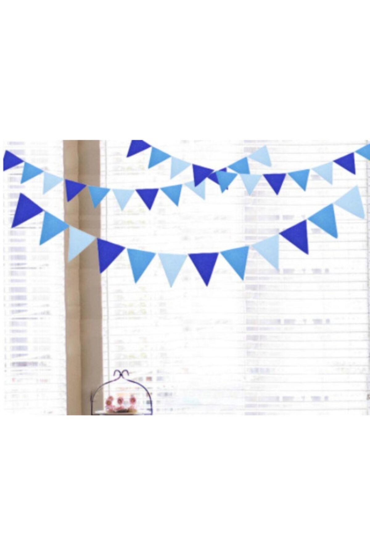 Colorofstory Mavi Renkli Mini Bayrak Banner Doğumgünü Dekoru