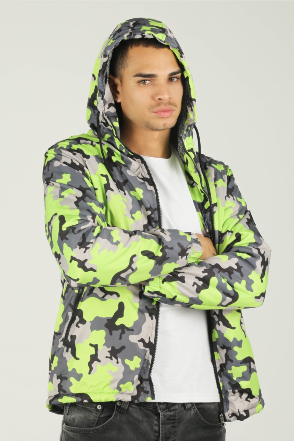 Lenasso Erkek  Yeşil  Kamuflaj Mont