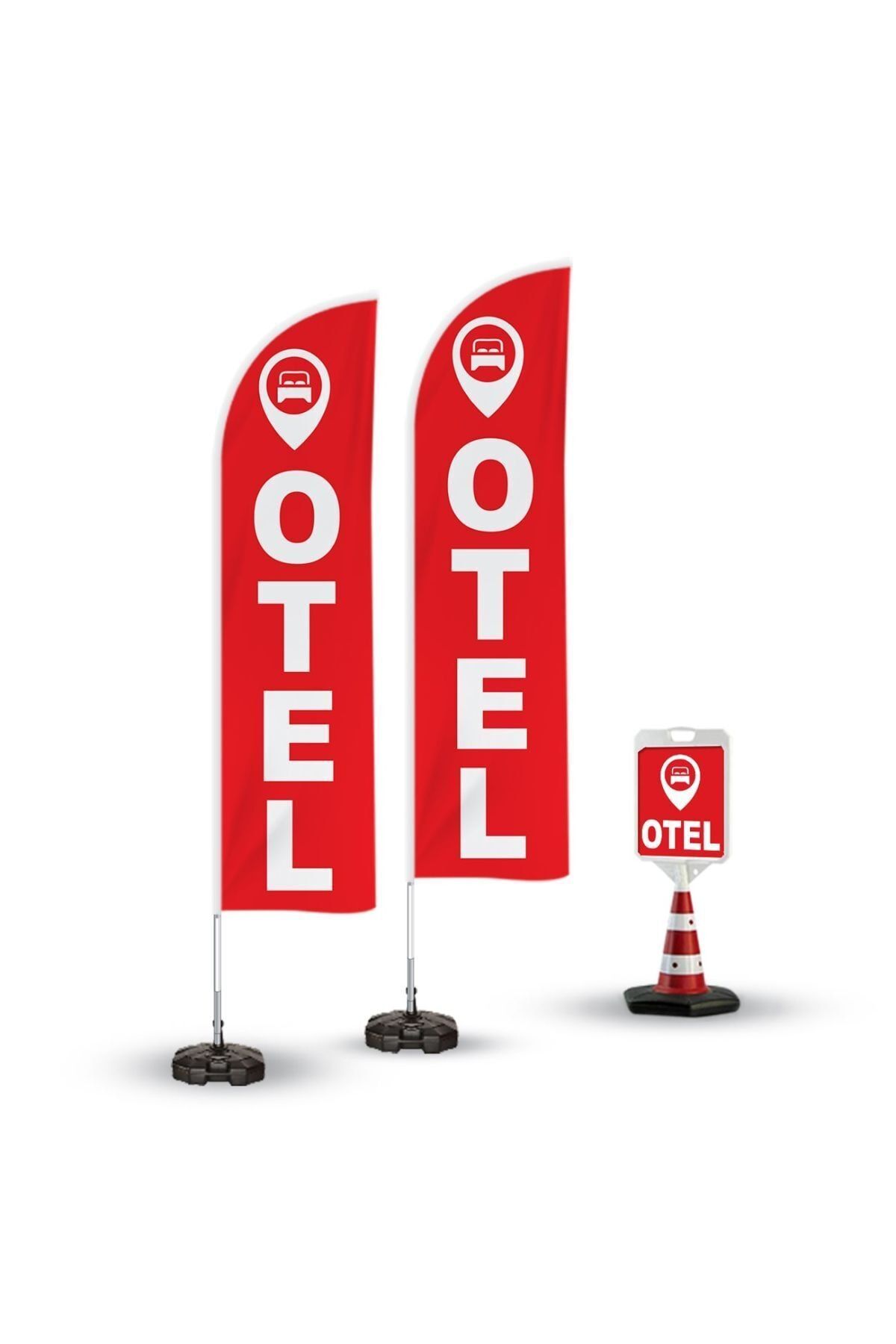 Burada Medikal ve Reklam Otel Temalı 2 Adet Yelken Bayrak 1 Adet Duba Takım