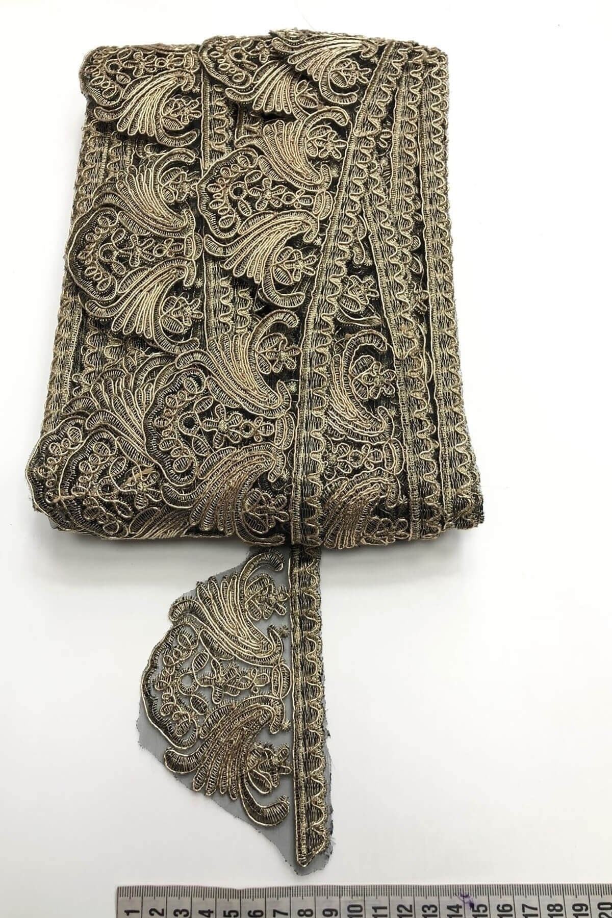 Hobigram Gold Siyah Fransız Güpür Dantel