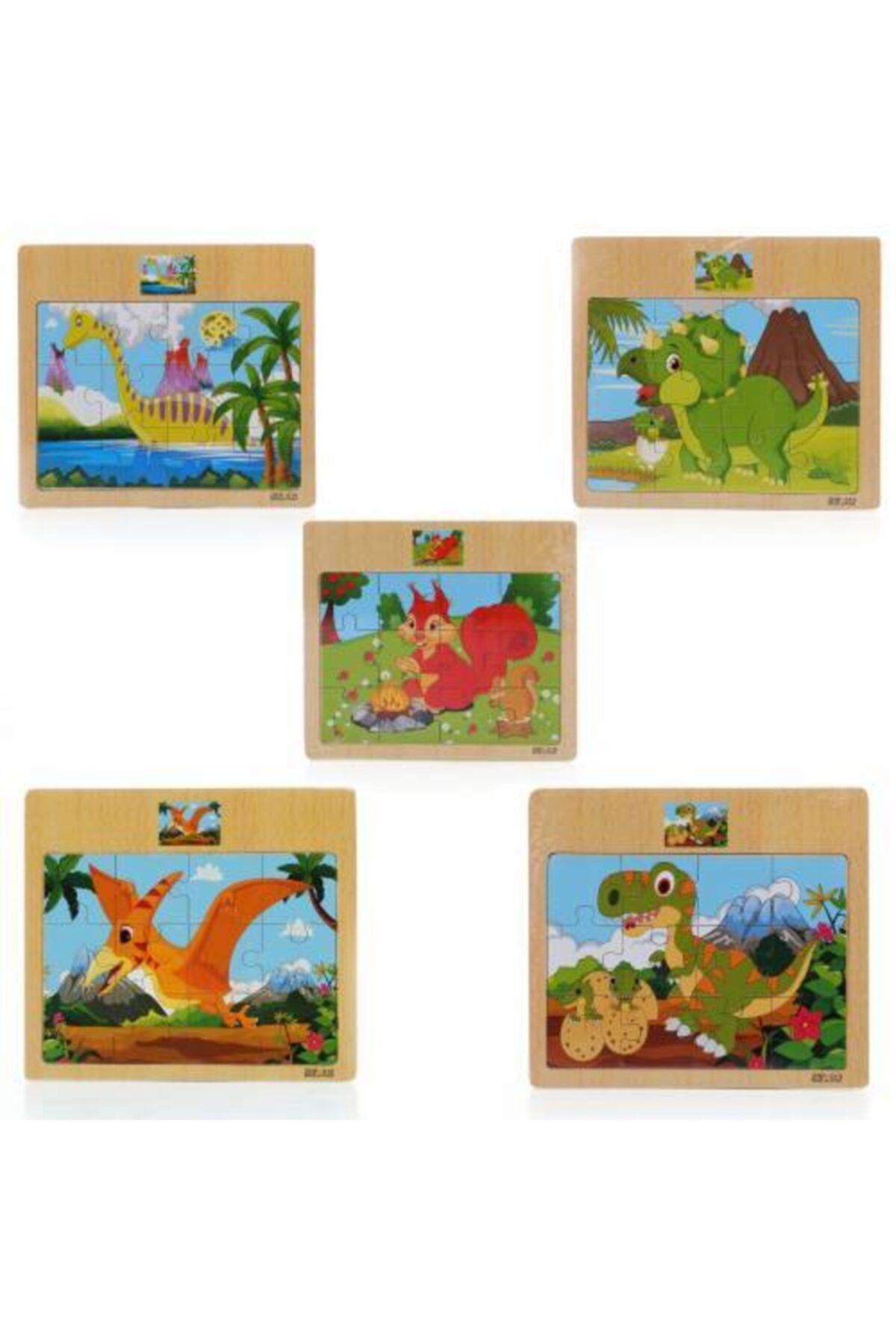 Mashotrend Doğada Hayvanlar Ahşap Puzzle Seti - Ahşap Oyuncak Seti - Ahşap Gelişim Oyuncağı - 1 Adet Puzzle