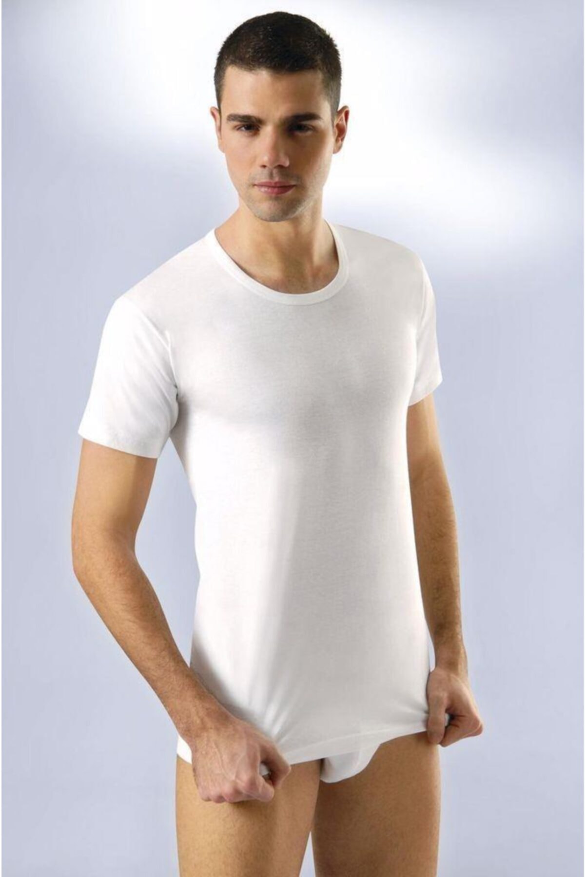 Anıt Erkek Beyaz Bisiklet Yaka Atlet 6 Adet