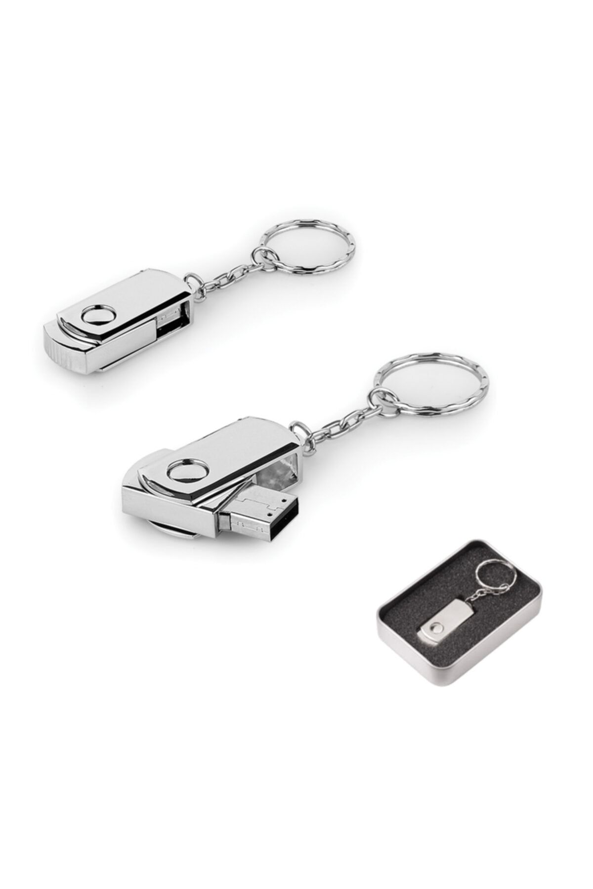 ETKİN 32 Gb Döner Kapaklı Metal Anahtarlık Usb Bellek