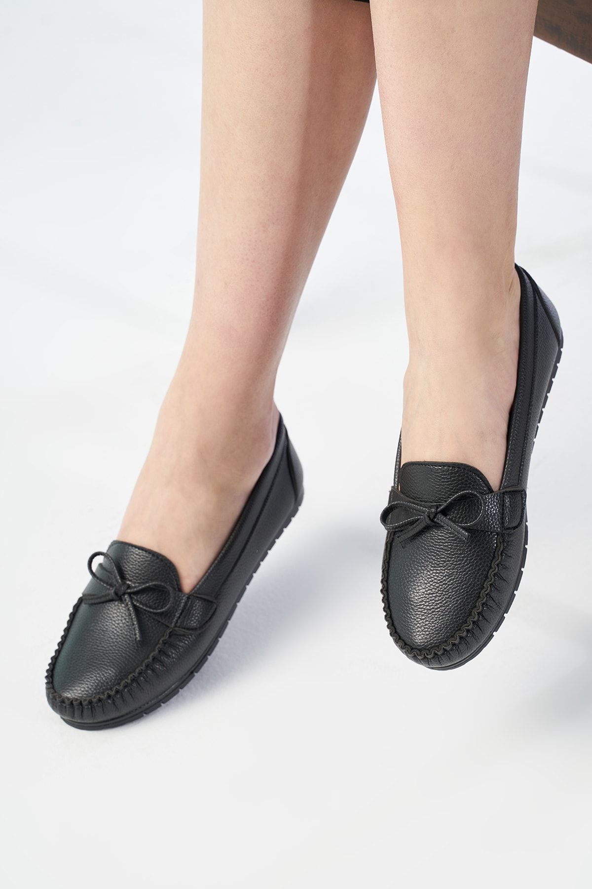 OCT Shoes Siyah Kadın Fiyonk Babet TS1024
