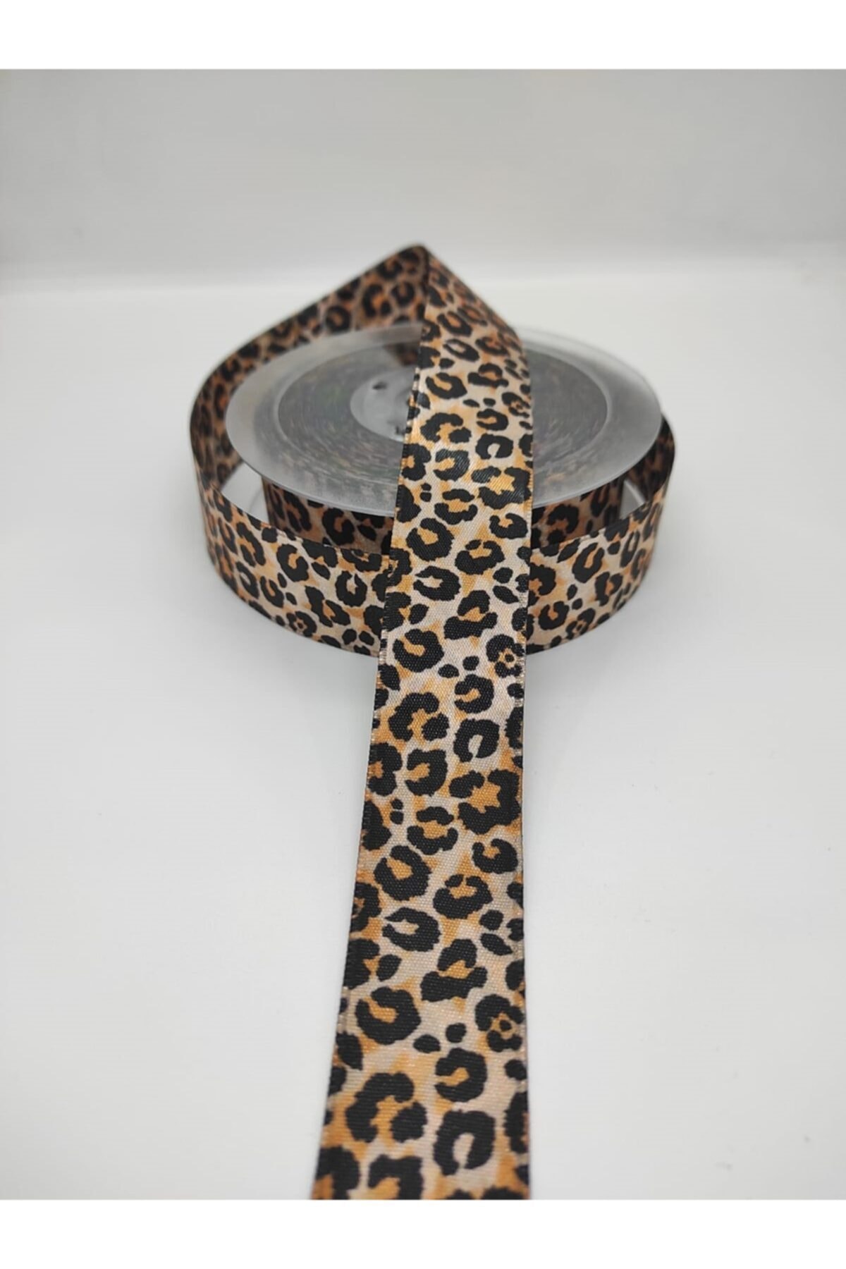 Hobigram Leopar Desenli Saten Kurdele