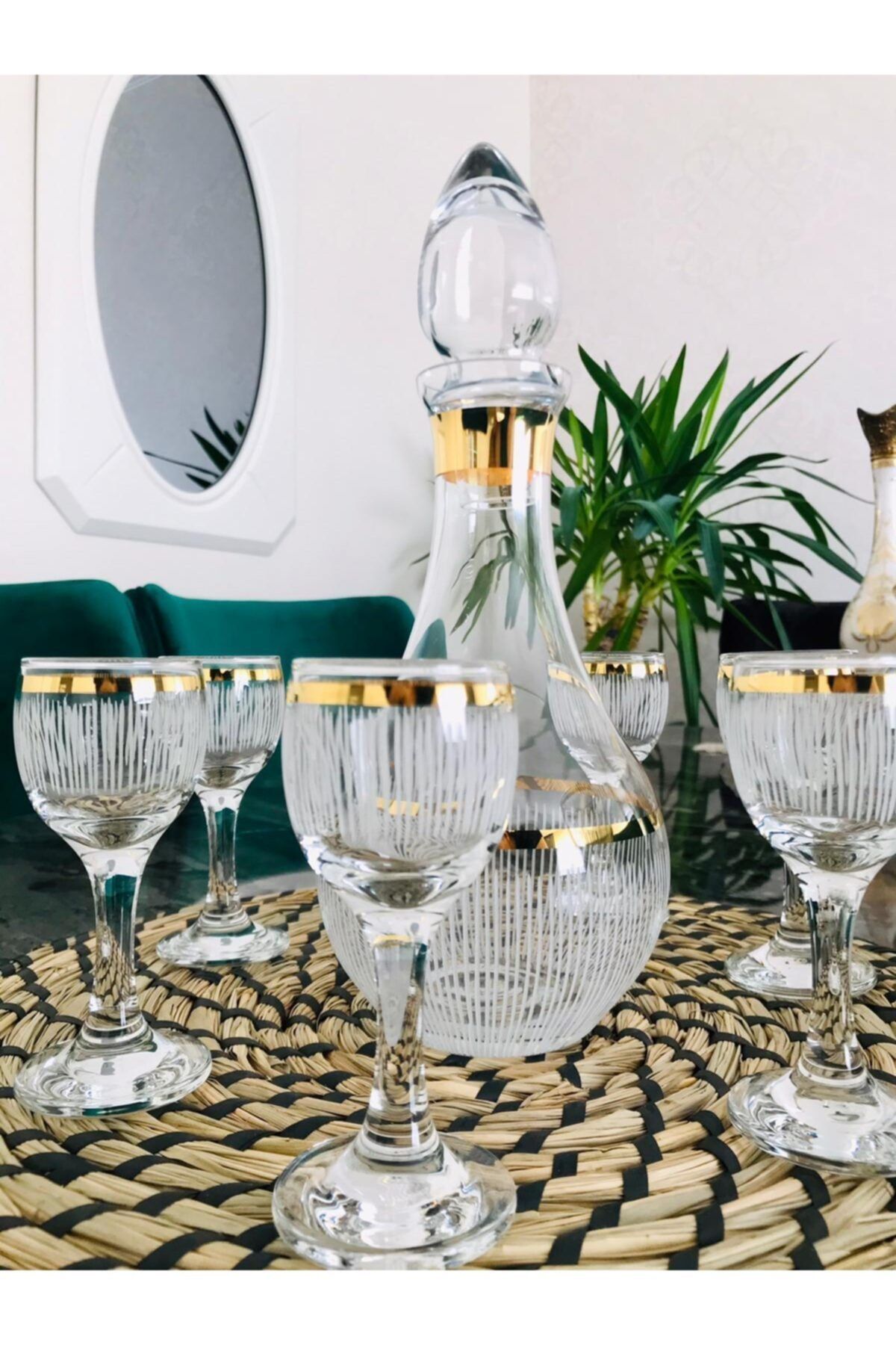 Lejon Home Sunumluk Yaldızlı  Zemzem Takımı Kahve Yanı Bardağı 6lı