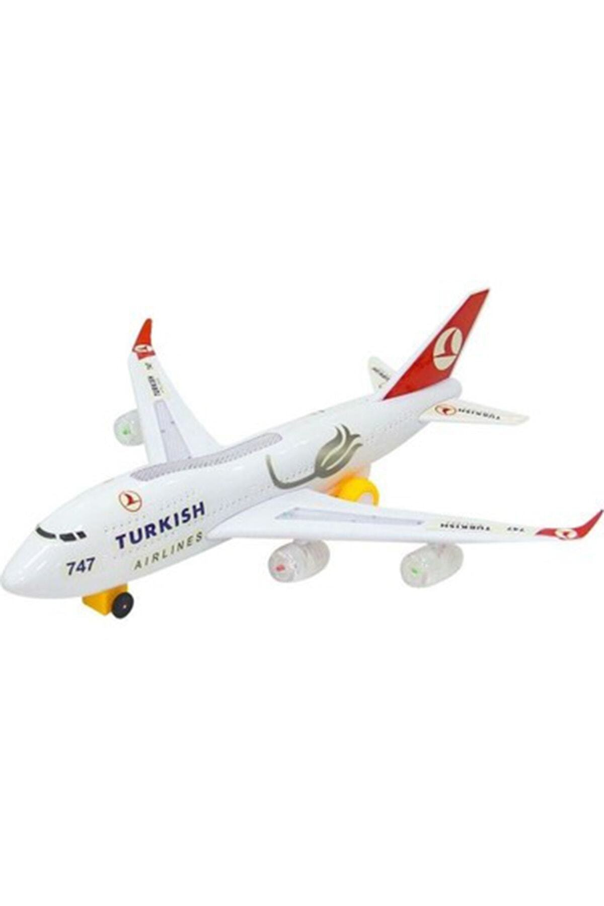 Şenver Toys Turkish Airlines Airbus 747 Oyuncak Uçak Pilli Işıklı 35 cm