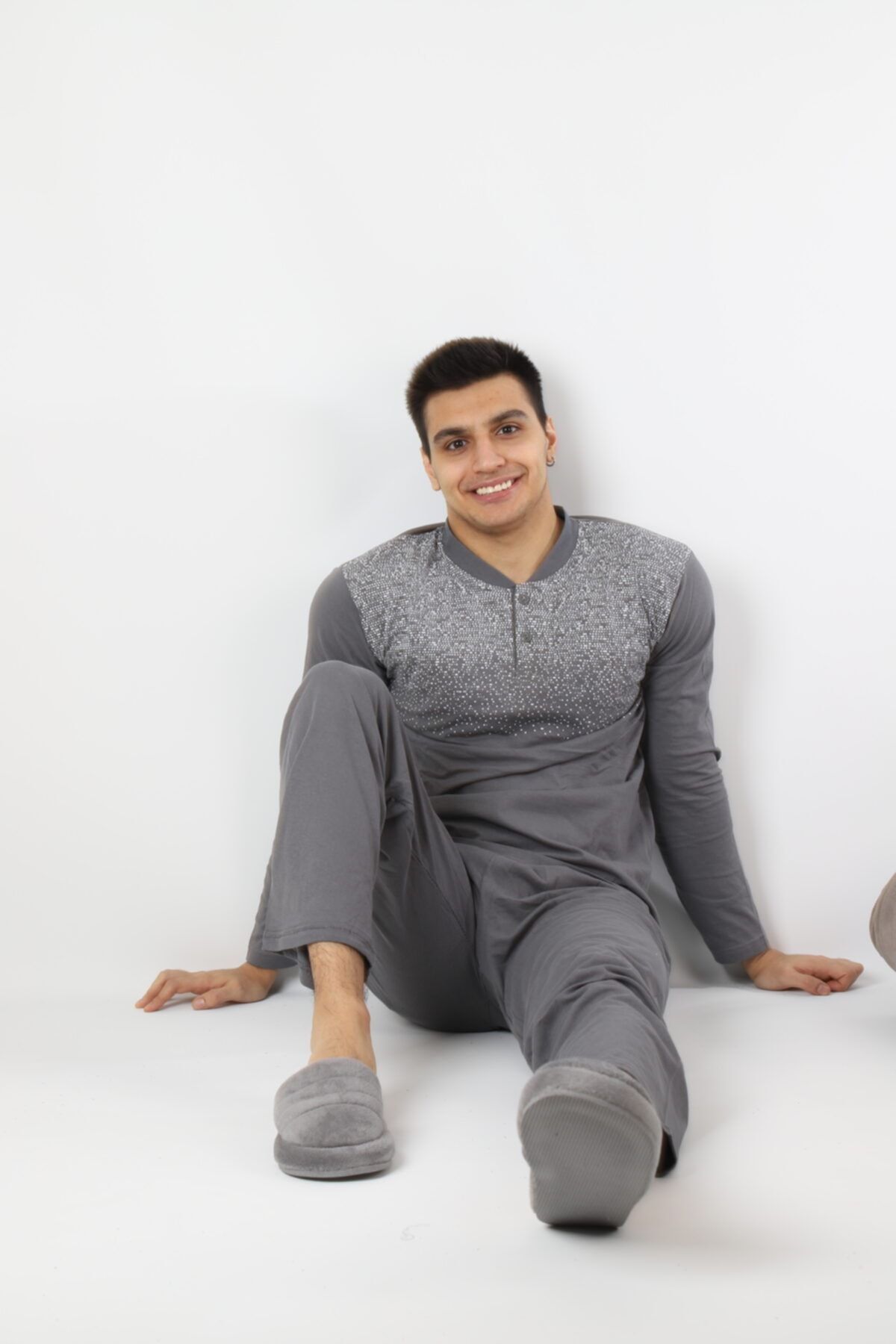 Rimoli Erkek  %100 Pamuk 3 Düğmeli Pijama Takımı