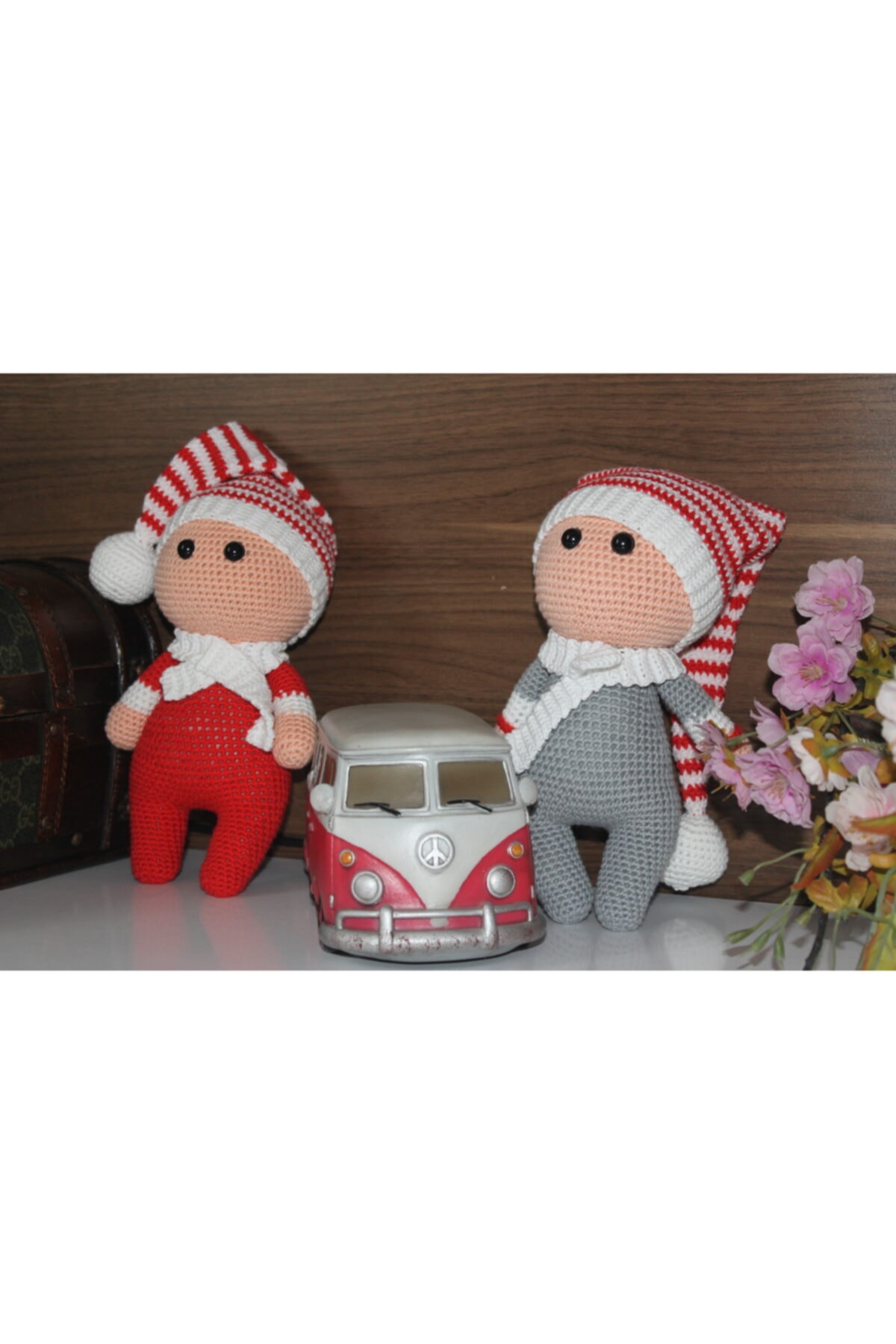 İNCİR MODA AKSESUAR KOZMETİK Amigurumi Organik Oyuncak - Afacanlar - 2'li Bebek Seti