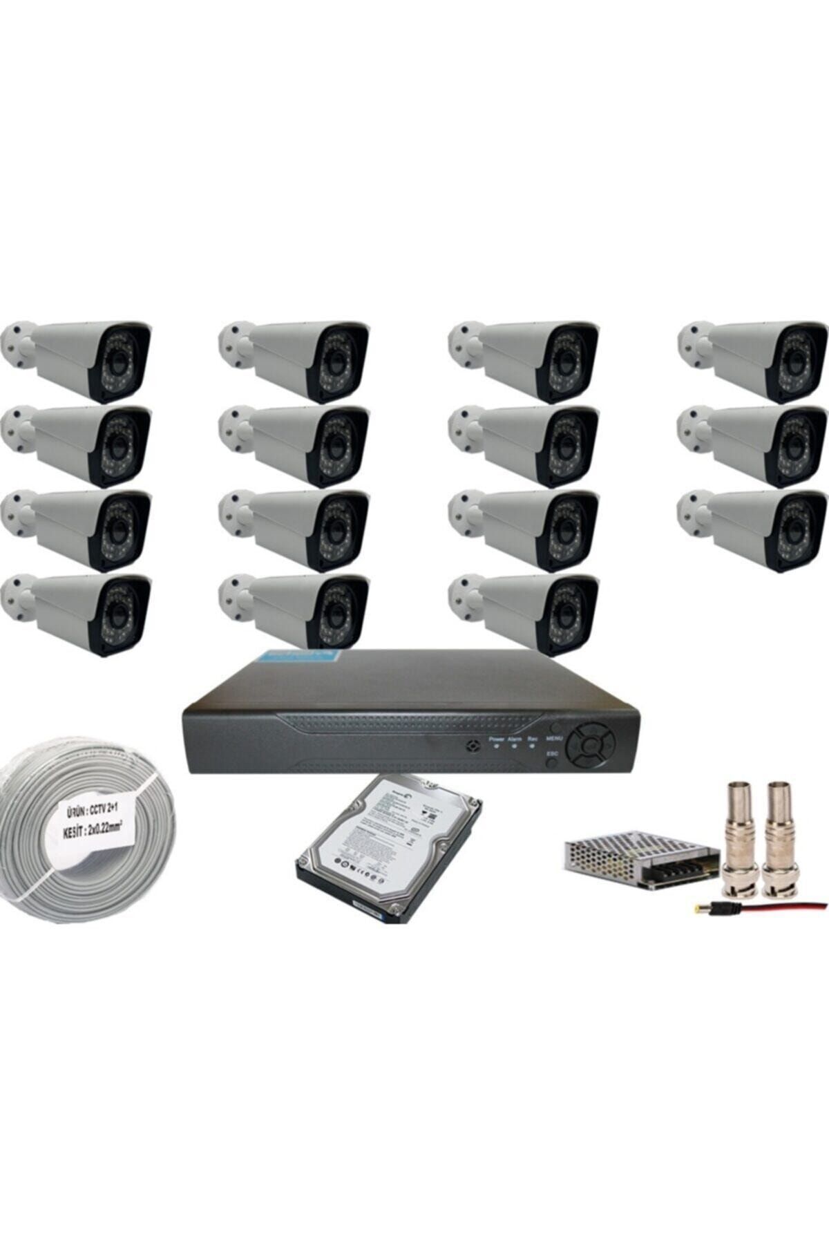 PROMISE 15 Kameralı Set 5 Mp Ahd Sistem 1440p Gece Görüşlü Kamera Sistemi Harddisk Dahil