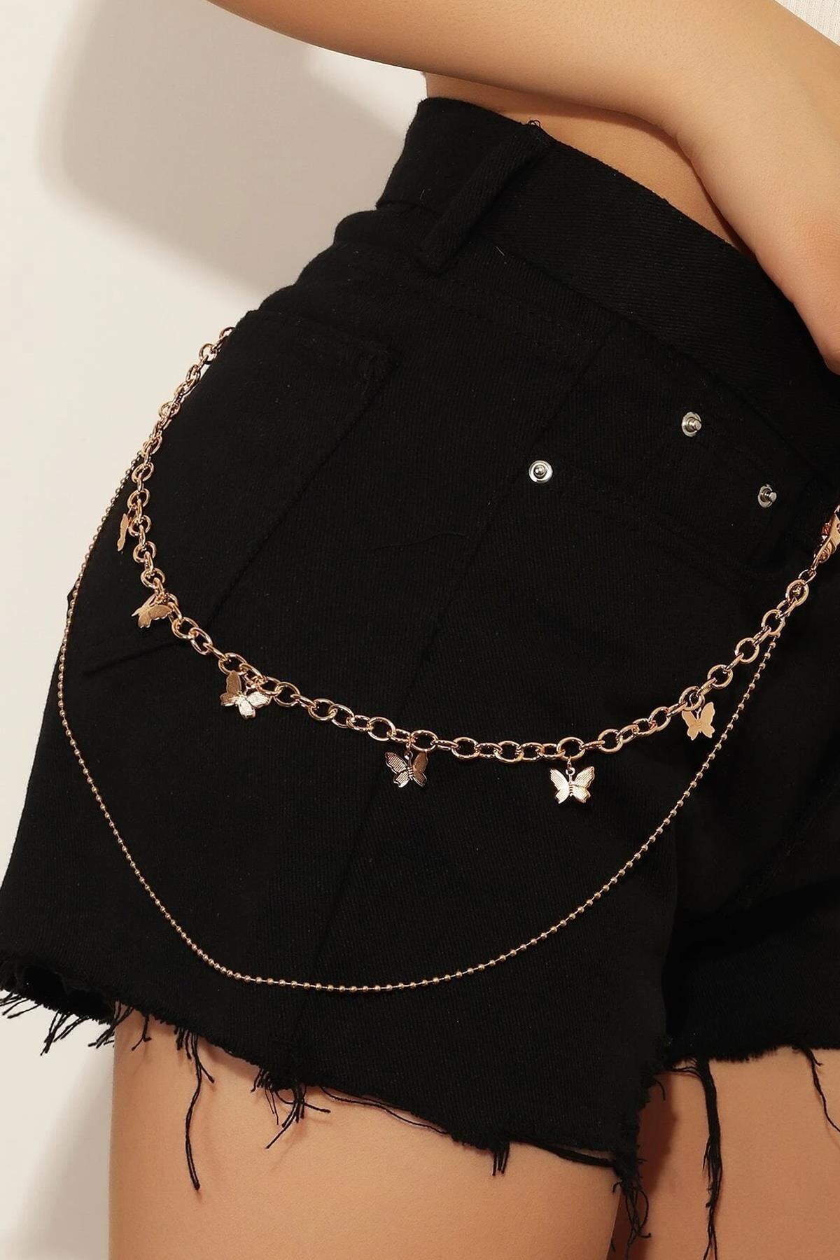 New Obsessions Kelebek Figürlü Pantalon Aksesuarı-zincir Kemer