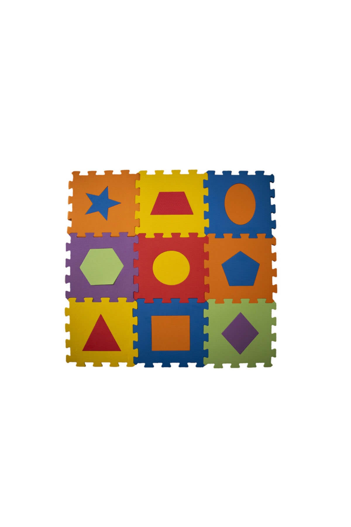 Bermody Geometrik Şekiller Eğitici Evamat Puzzle Yer Karosu & Oyuncak