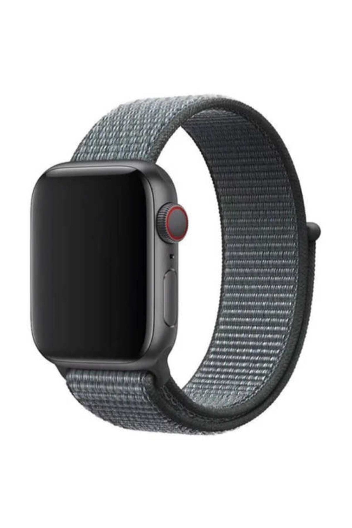 dijimedia Apple Watch Uyumlu Gri Hasır Kordon 38 mm