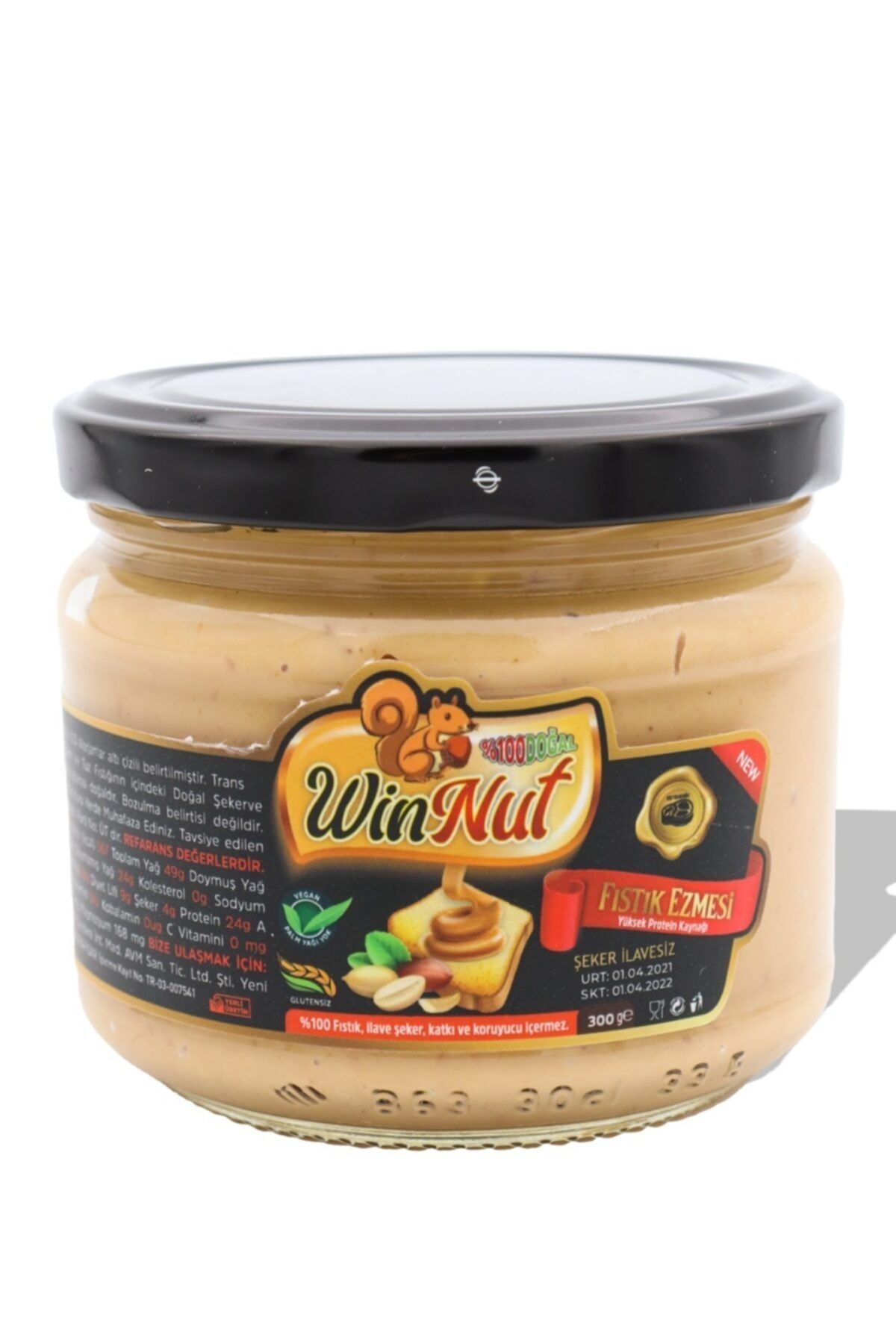 WinNut %100 Saf Şekersiz Fıstık Ezmesi 300 Gr Tanışma Paketi