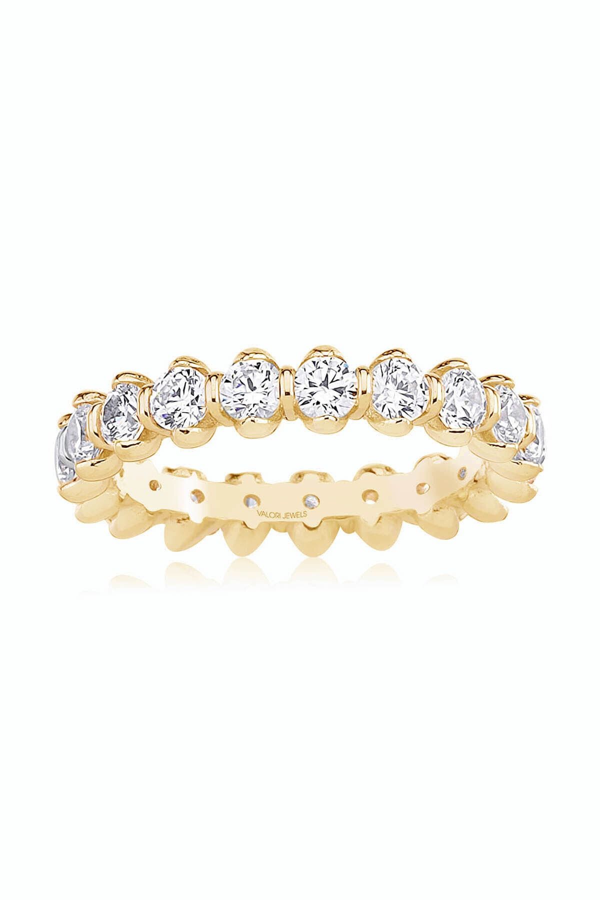 Valori Jewels 2.94 Karat Swarovski Zirkon Taşlı, Altın Rengi Gümüş Tamtur Yüzük