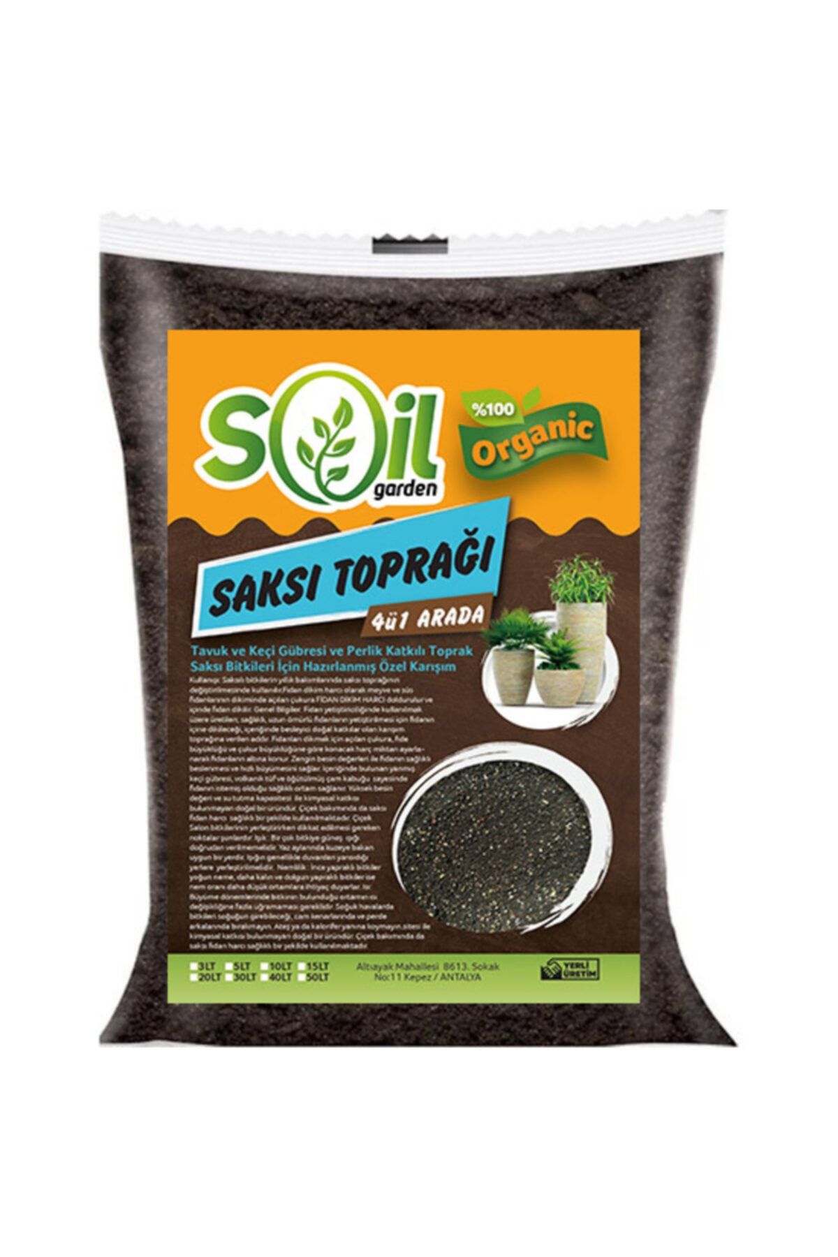 SOİL Garden Bitki Saksı Toprağı 4 `ü 1 Arada 30 l