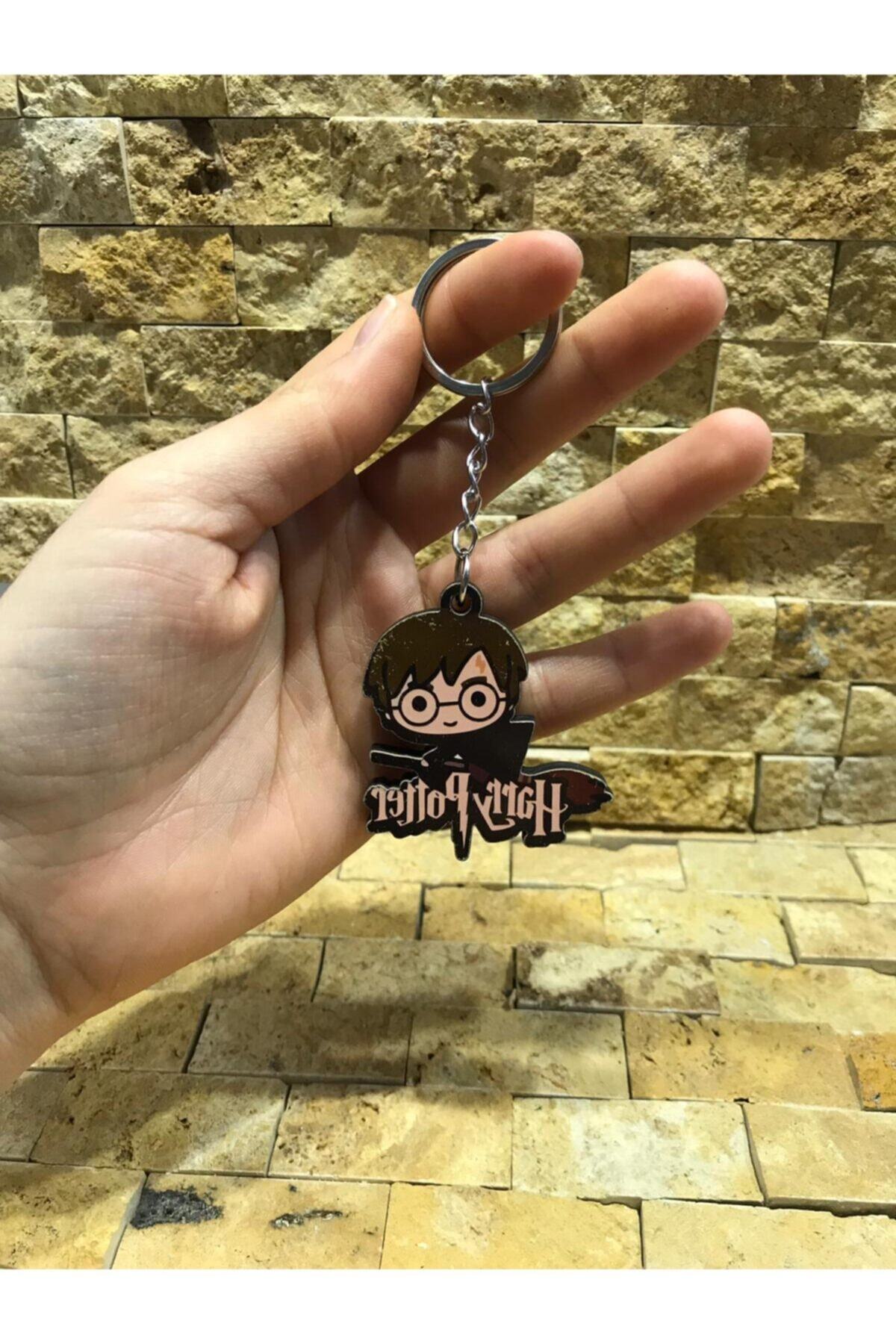 Panda Harry Potter Figürlü Ahşap Anahtarlık