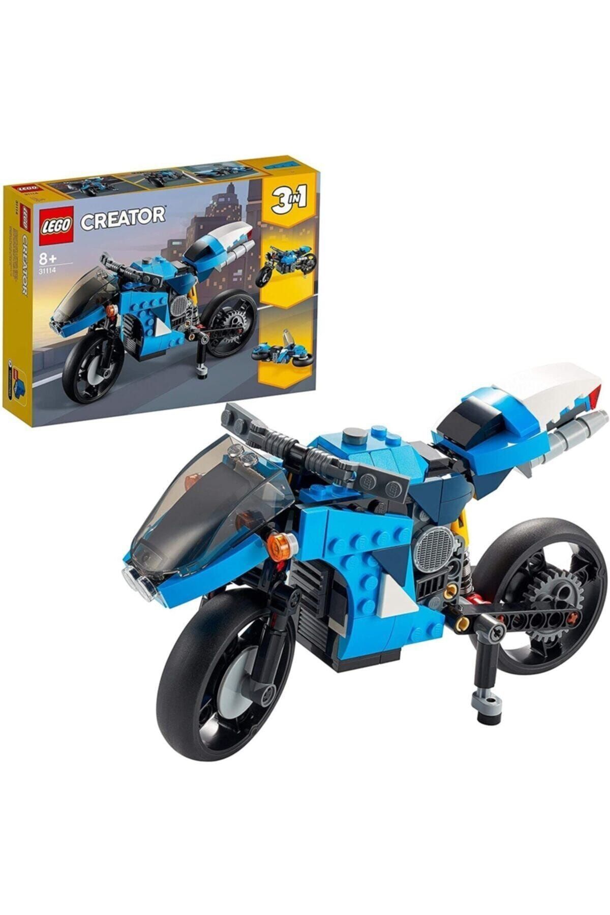 LEGO Creator 3'ü 1 Arada Süper Motosiklet 31114 - Çocuklar Için Oyuncak Motosiklet Yapım Seti (236 Parça)