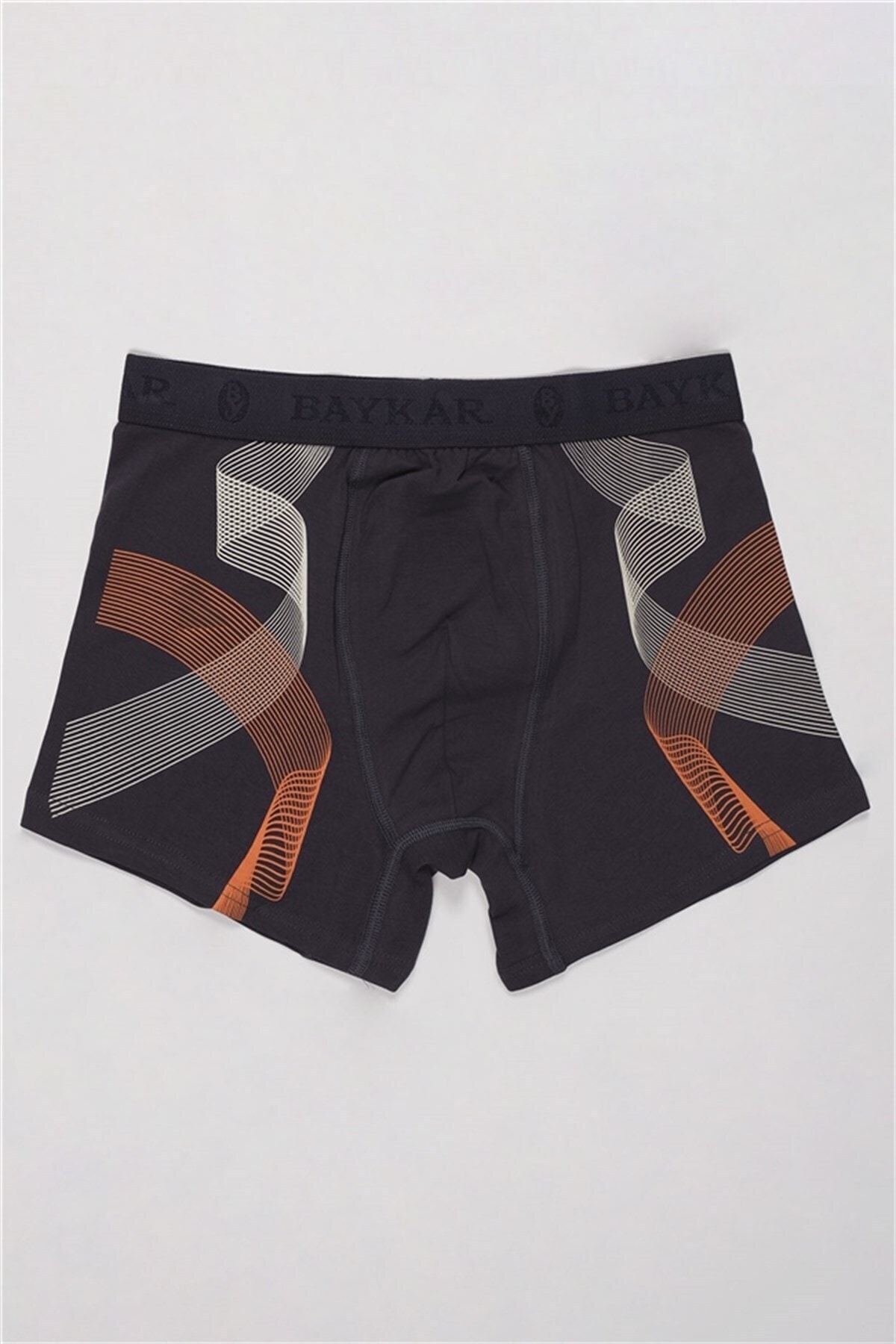 BAYKAR Erkek Helezon Desenli Boxer 3'lü Set 1164 Füme