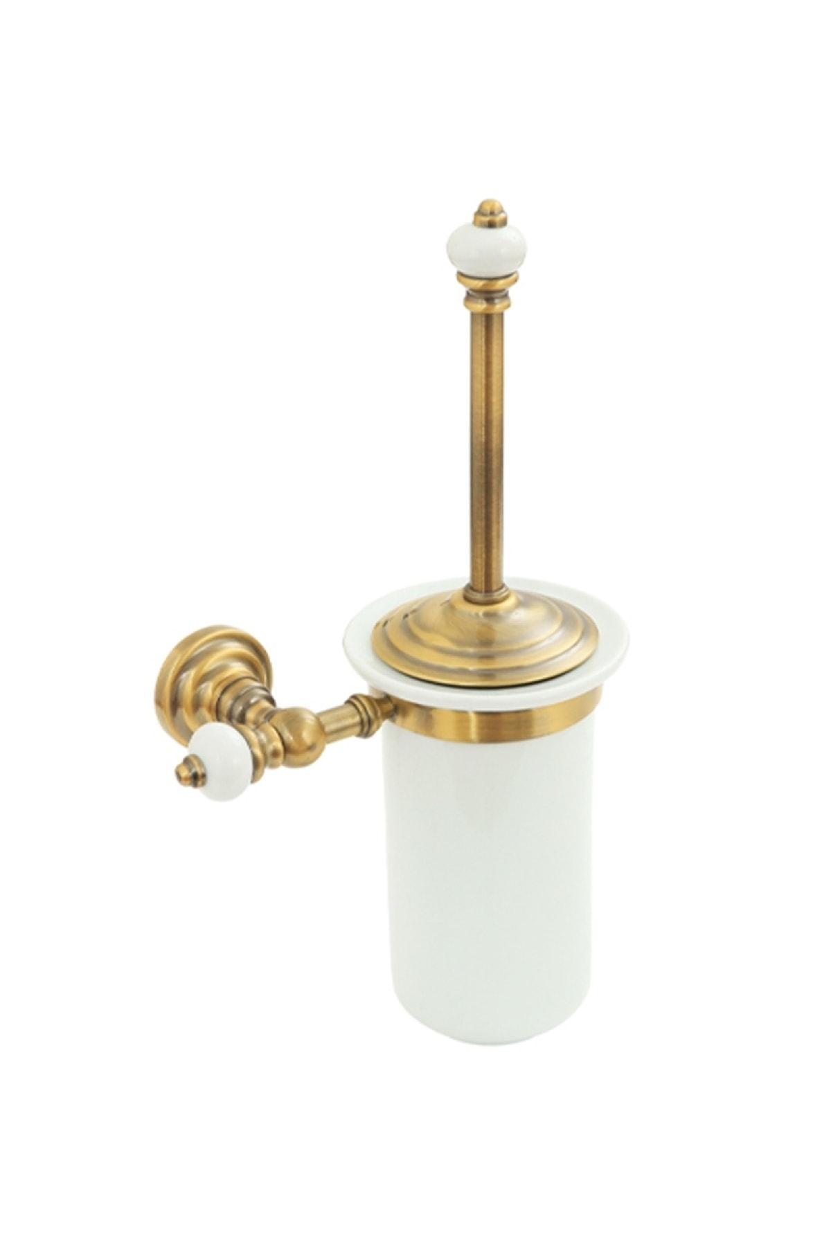 COMFORTBANYO Fantasıa Eskitme-antique Montajlı Pirinç-porselen Klozet Fırçalık 8405