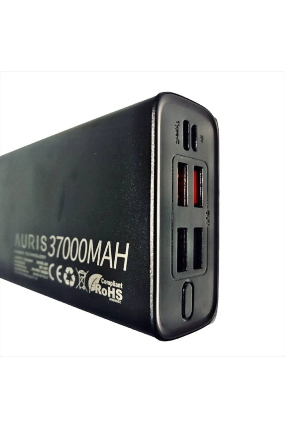 Auris 37.000 Mah Powerbank 4 Usb Port Hızlı Şarj Taşınabilir Şarj Cihazı 3'lü Şarj Kablosu Hediye
