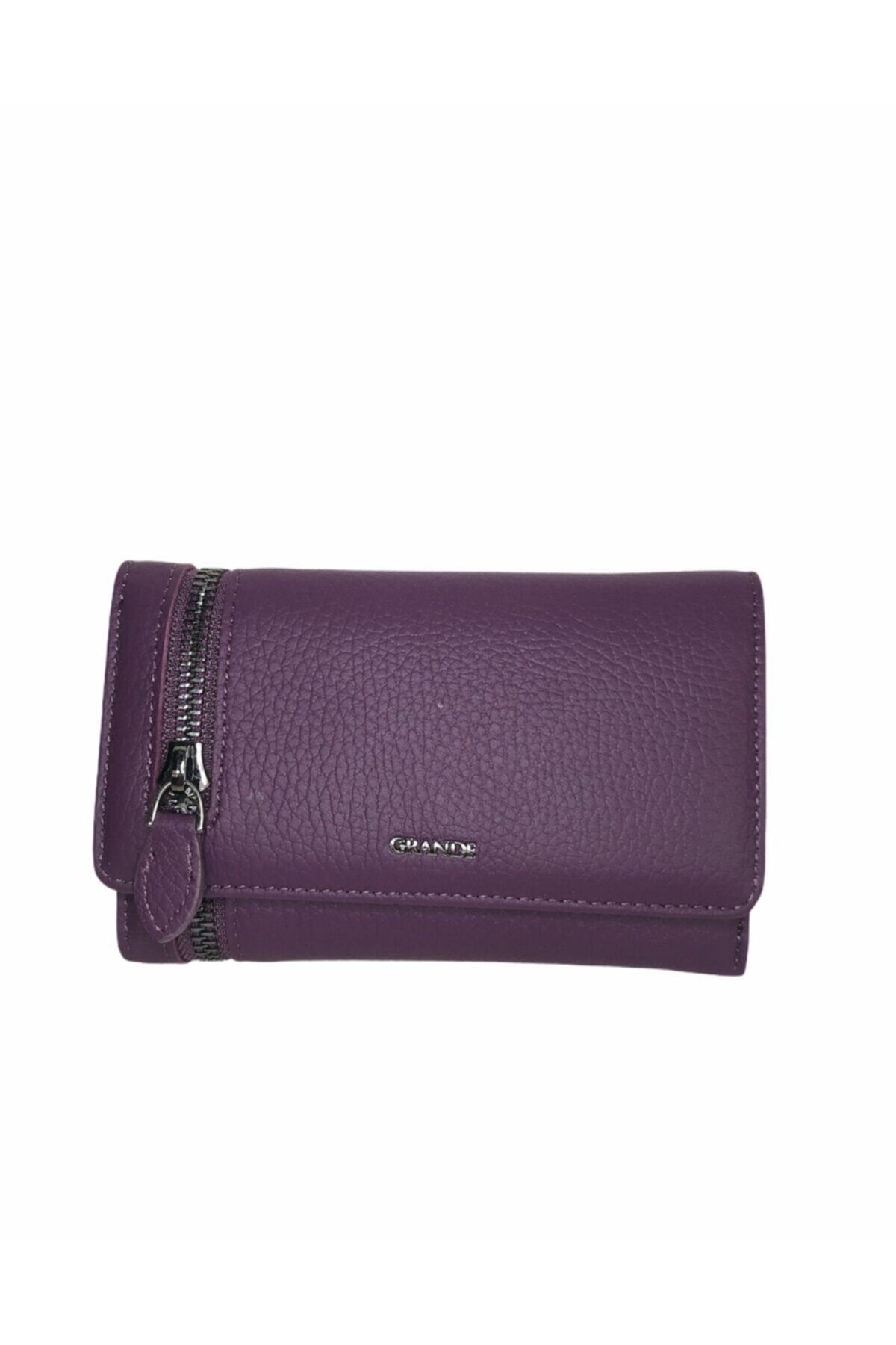 Grande 2639 Deri Kadın Cüzdan Mürdüm