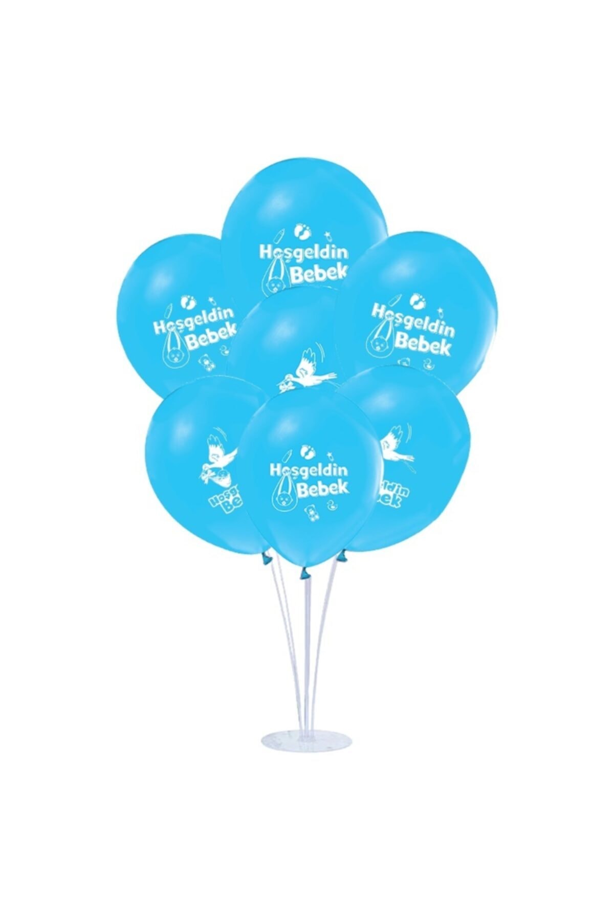 Süsle Baby Party Balon Standlı Mavi Hoşgeldin Bebek - 7 Adet Balon