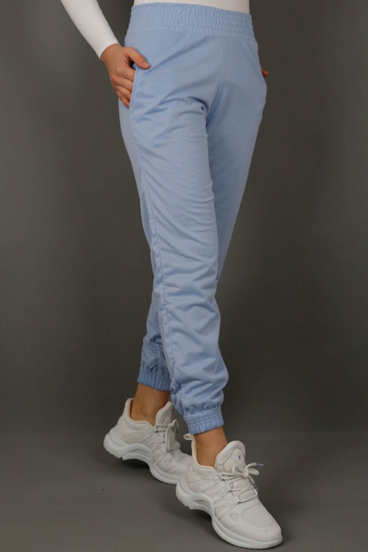 İmajButik Paça Lastikli Iki Iplik Eşofman Alt-bebe Mavi