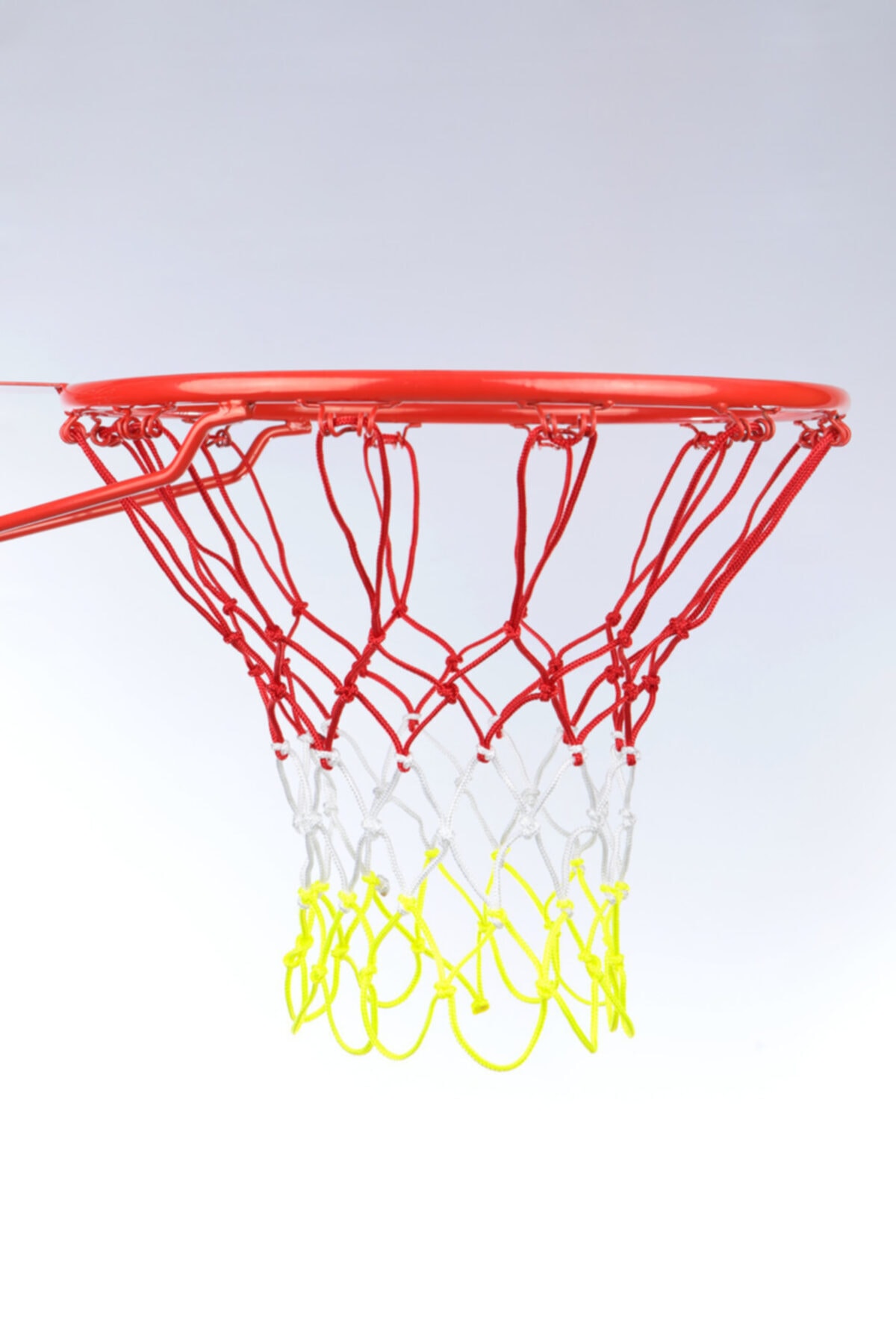 ÖZBEK Basketbol Filesi 4mm Polys. Kırmızı - Beyaz - Sarı - 2 Adet (basketbol Pota Ağı)