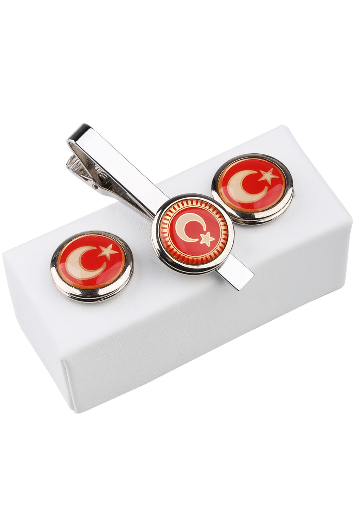 La Pescara Erkek Ay Yıldız Kol Düğmesi ve Kravat İğnesi KD791 KRVT8690002221873