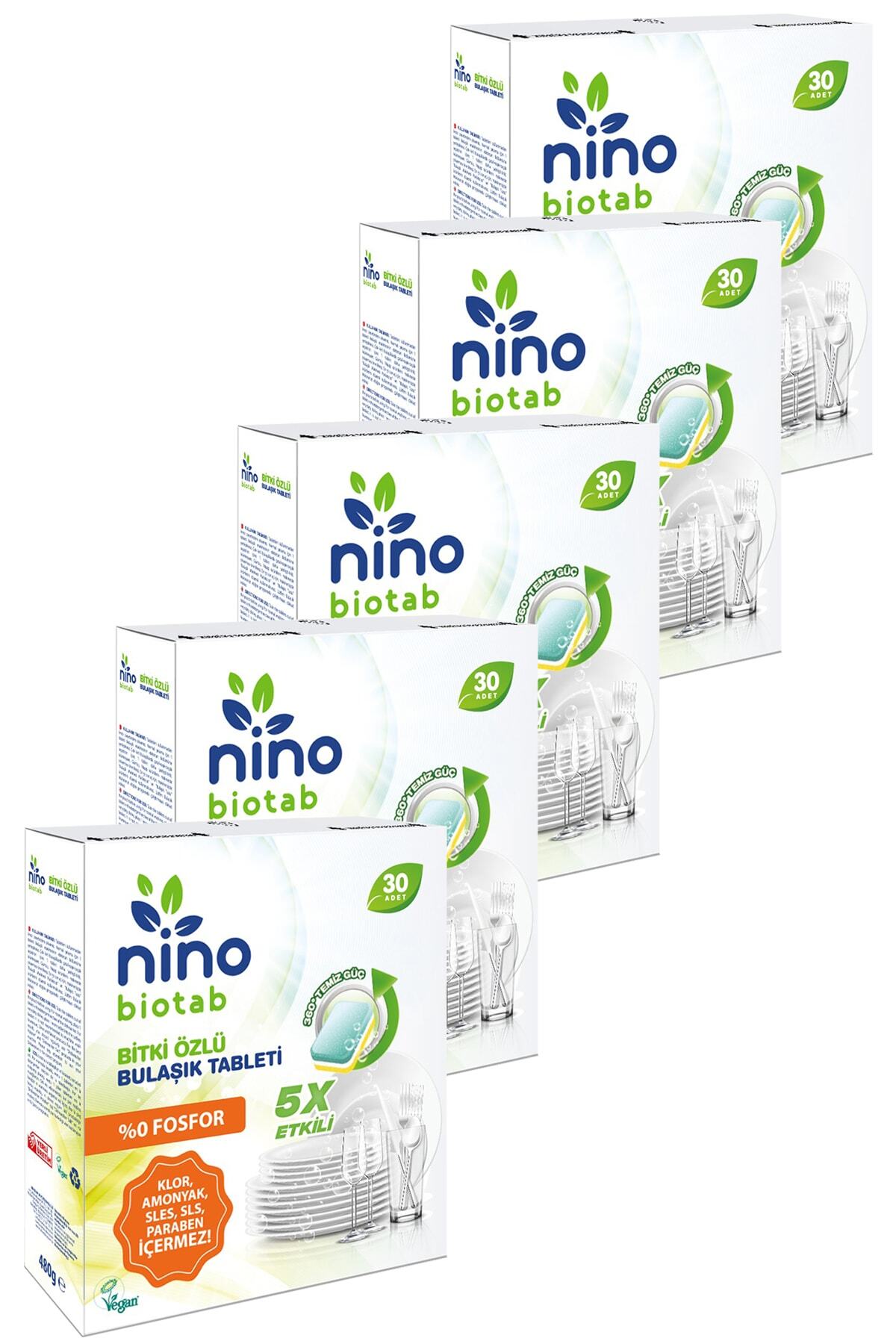 Ninobio Bitki Özlü Bulaşık Tableti 30x5 Adet