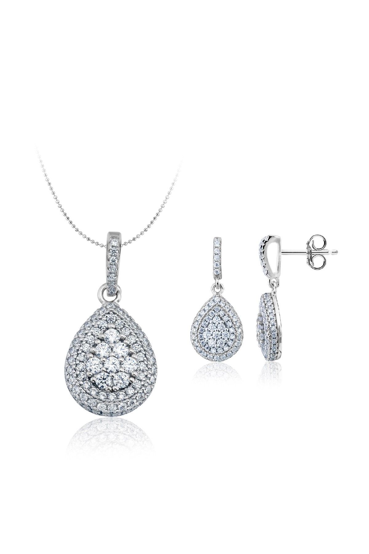 Carat Laboratories Kadın 4,53 Carat Kolye Küpe Set CS20368