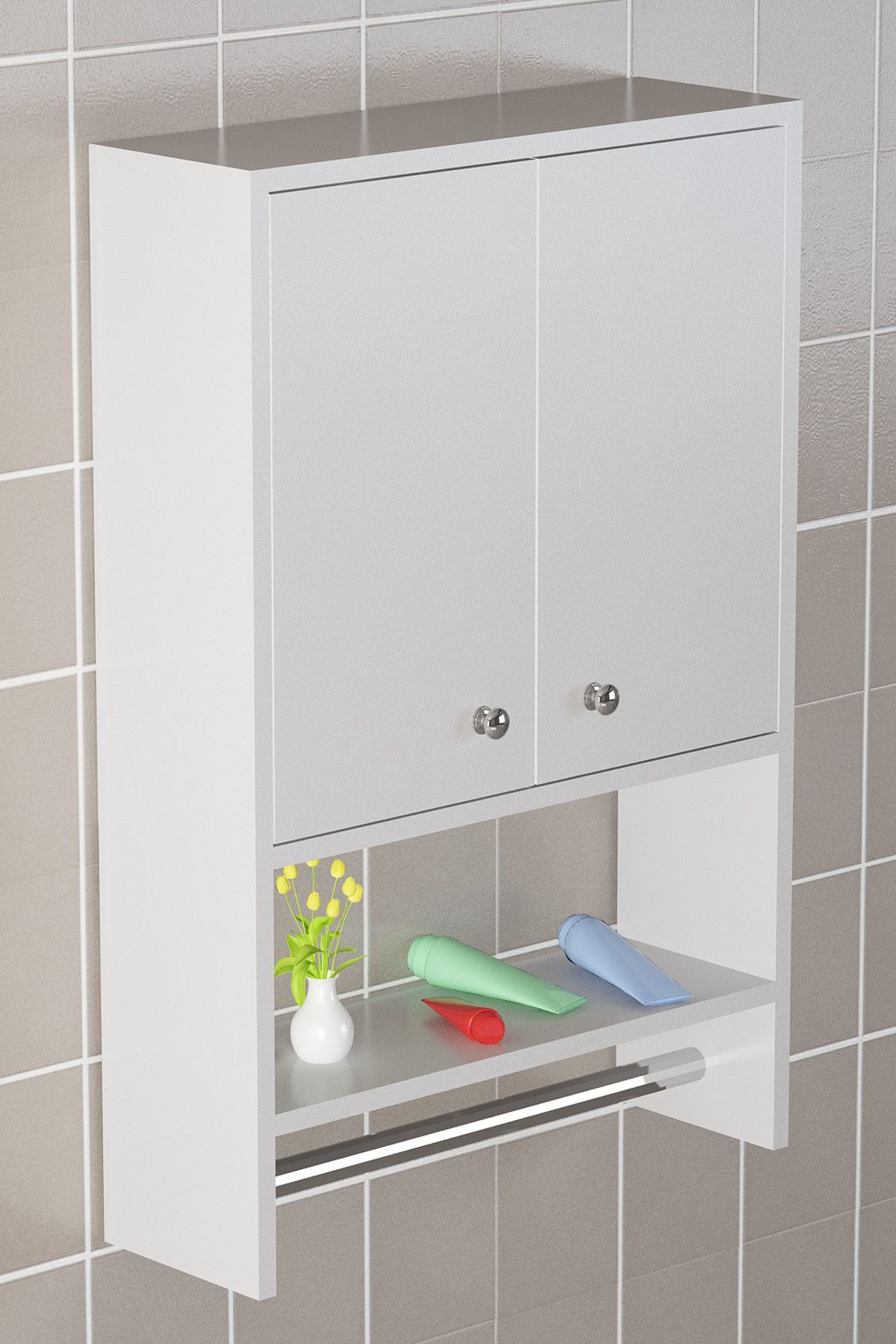 Dekorister Vira Banyo Dolabı Beyaz