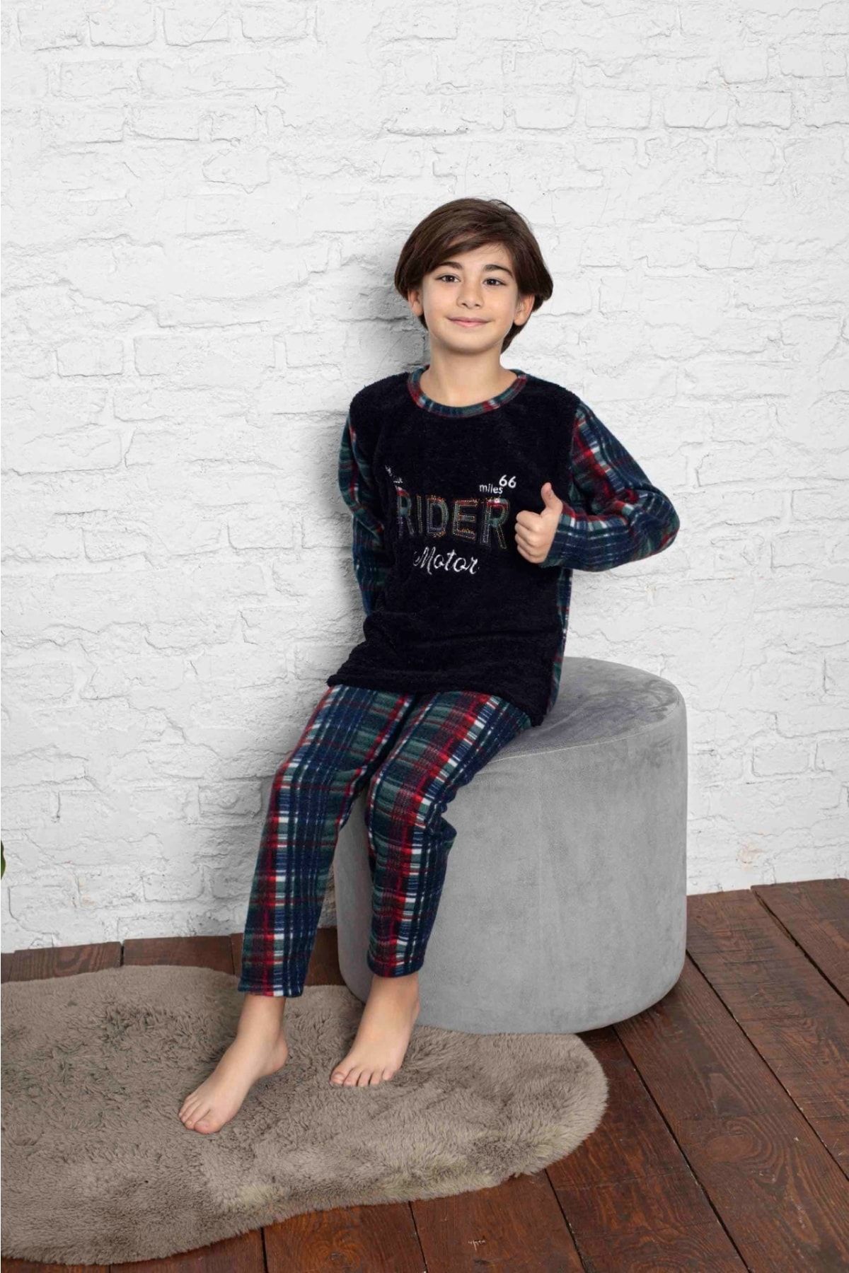 Asel Boy s Plush Fleece Pajama Set Trendyol