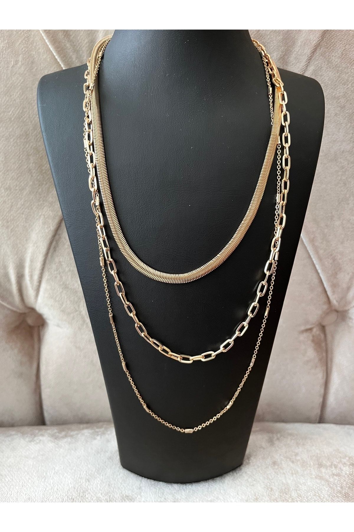 Three chain necklace sale
