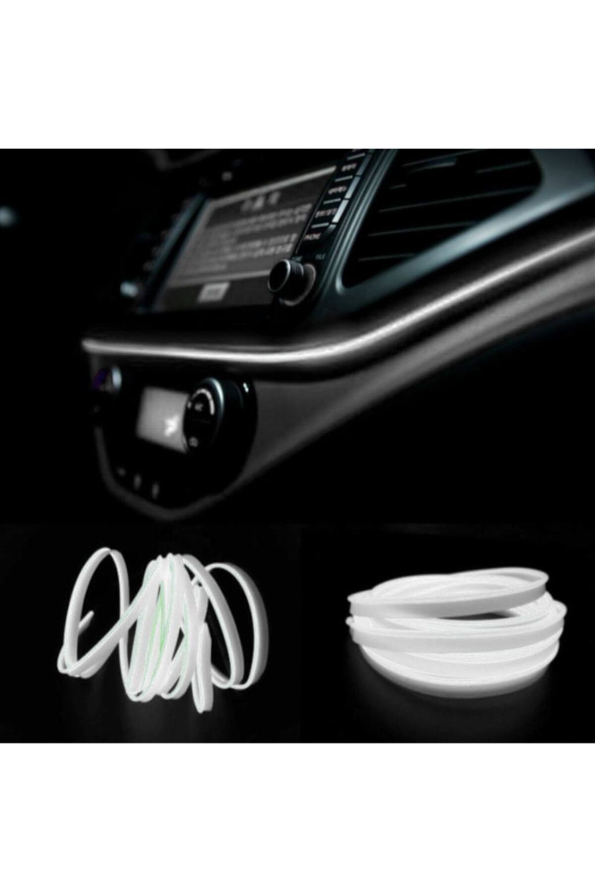 Kgn Süper 2mt Beyaz Araç Içi Torpido Ledi Ip Led Ip Neon El Wire
