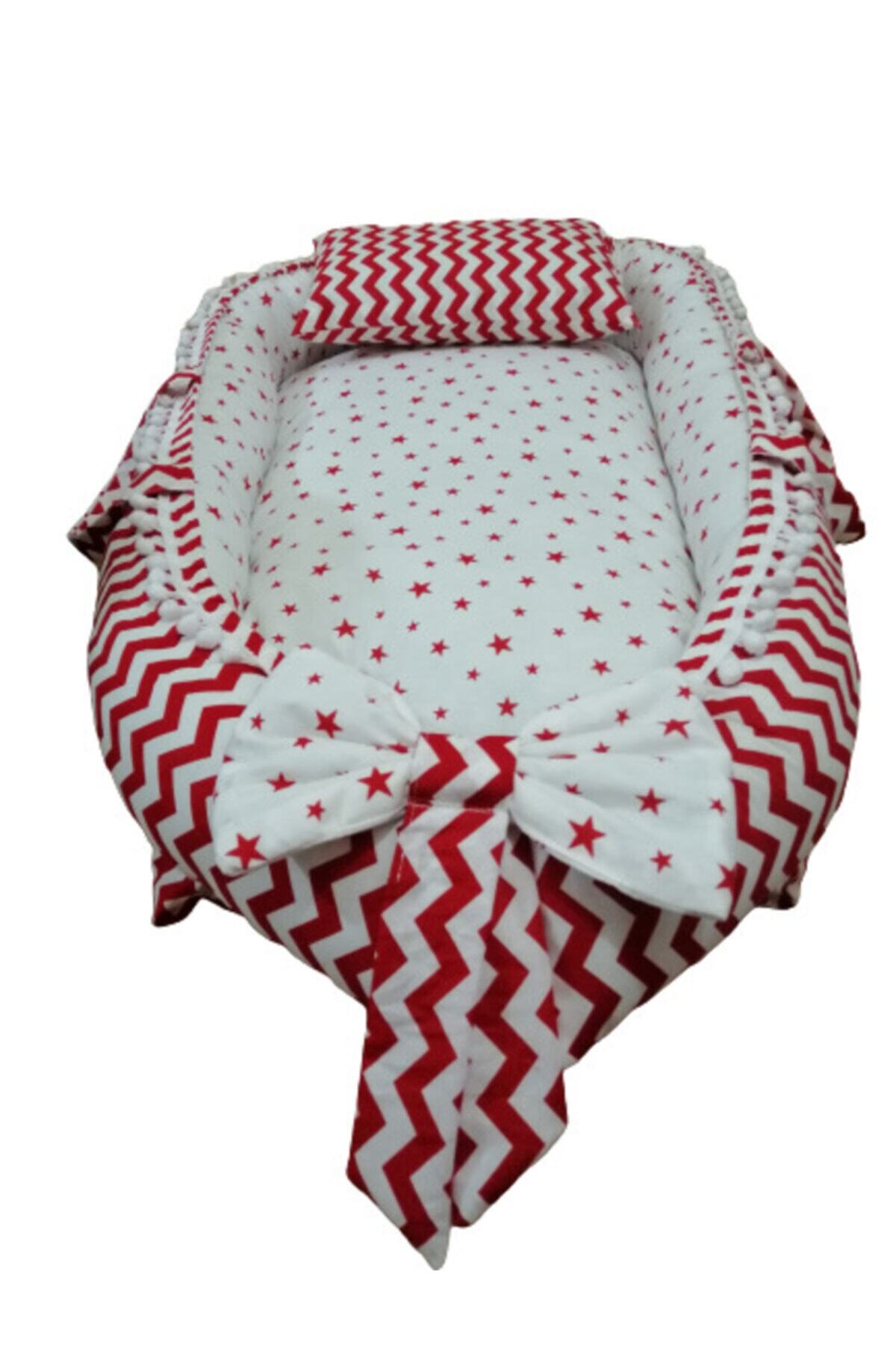 Rosemilla Kırmızı  Organik Pamuk Babynest/ana Kucağı Ve Baş Yastığı Ikili Set