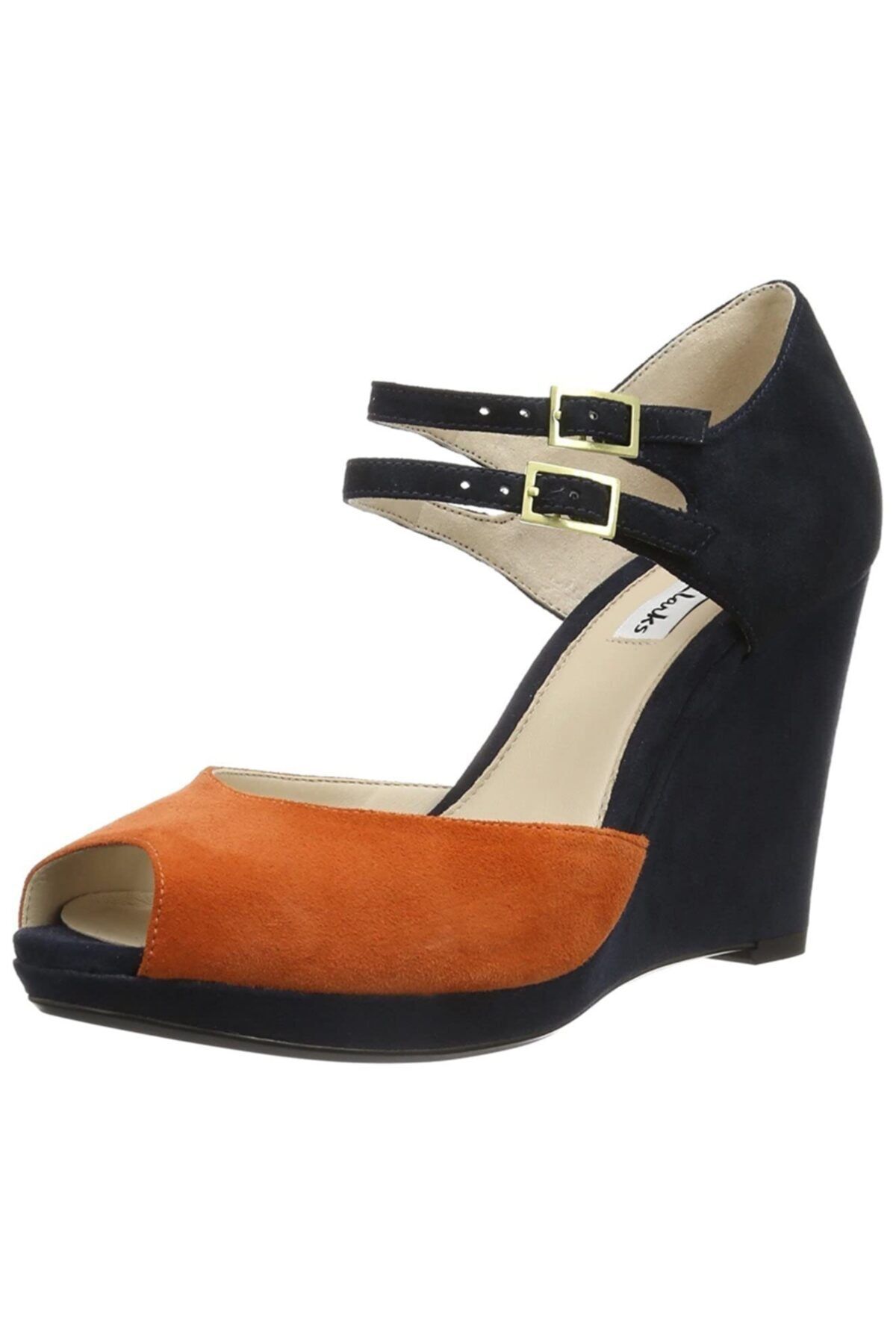 CLARKS Kadın Orange Süet Deri Ortopedik Ayakkabı Topuk 10 cm Kaymaz Taban