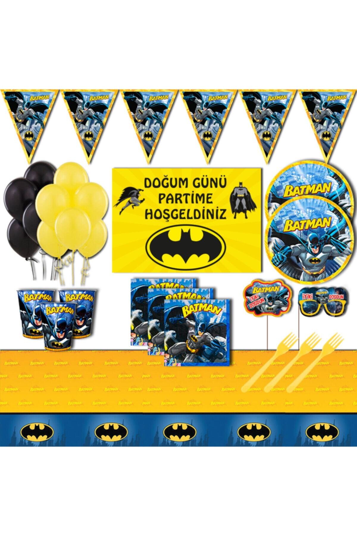 Batman Sarı Afişli 32 Kişilik Doğum Günü Parti Malzemeleri Seti