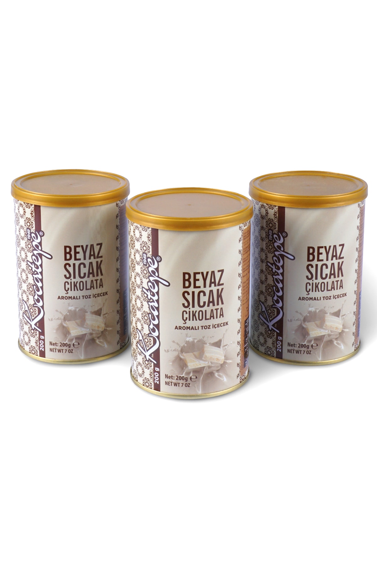 KOCATEPE KAHVE Teneke Beyaz Sıcak Çikolata 200 gr 3 Adet