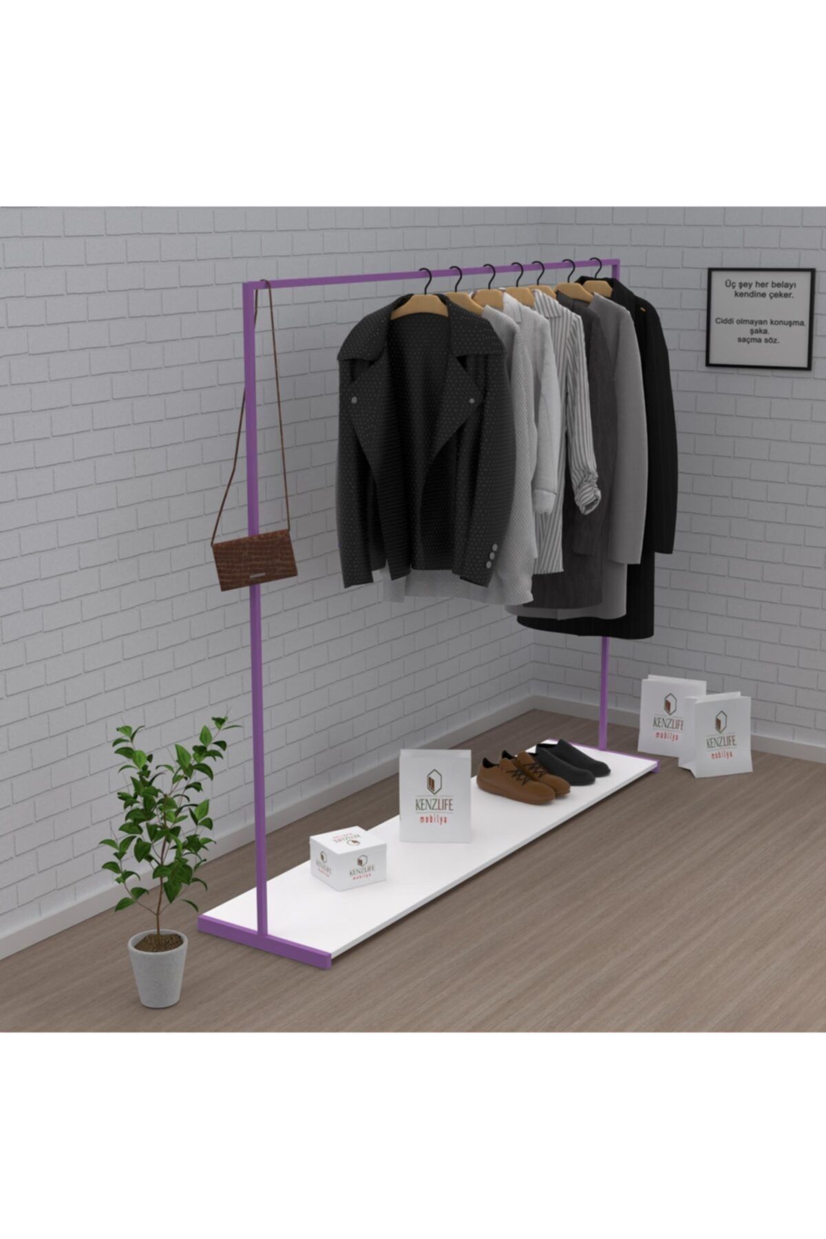 Kenzlife Larose askılık elbise askısı bebek byz-mor konfeksiyon dolabı