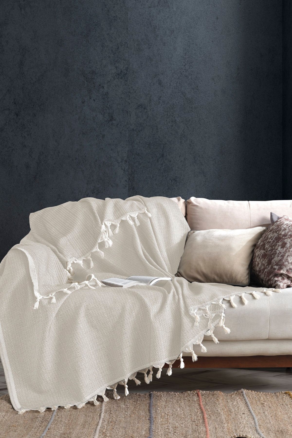Viaden Home Natural Koltuk Örtüsü 170x230 Cm Jungle - Ekru