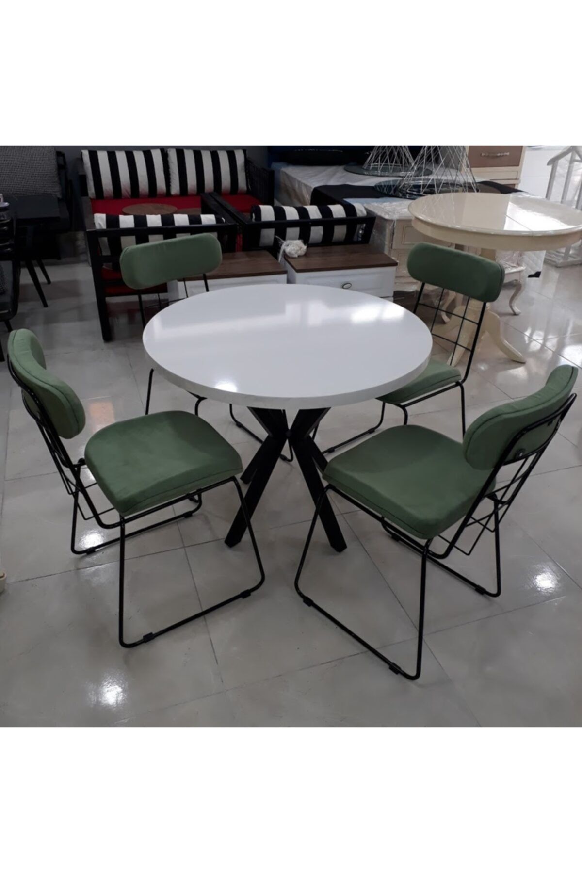ALTAN HOME Beyaz Yuvalak Masa