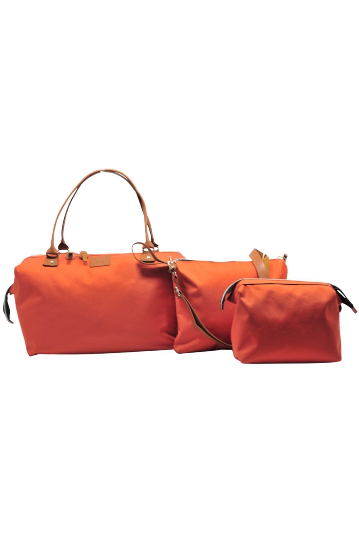 Babysi Baby Bag 3 Lü Set Kiremit Anne Bebek Bakım Ve Kadın Çantası