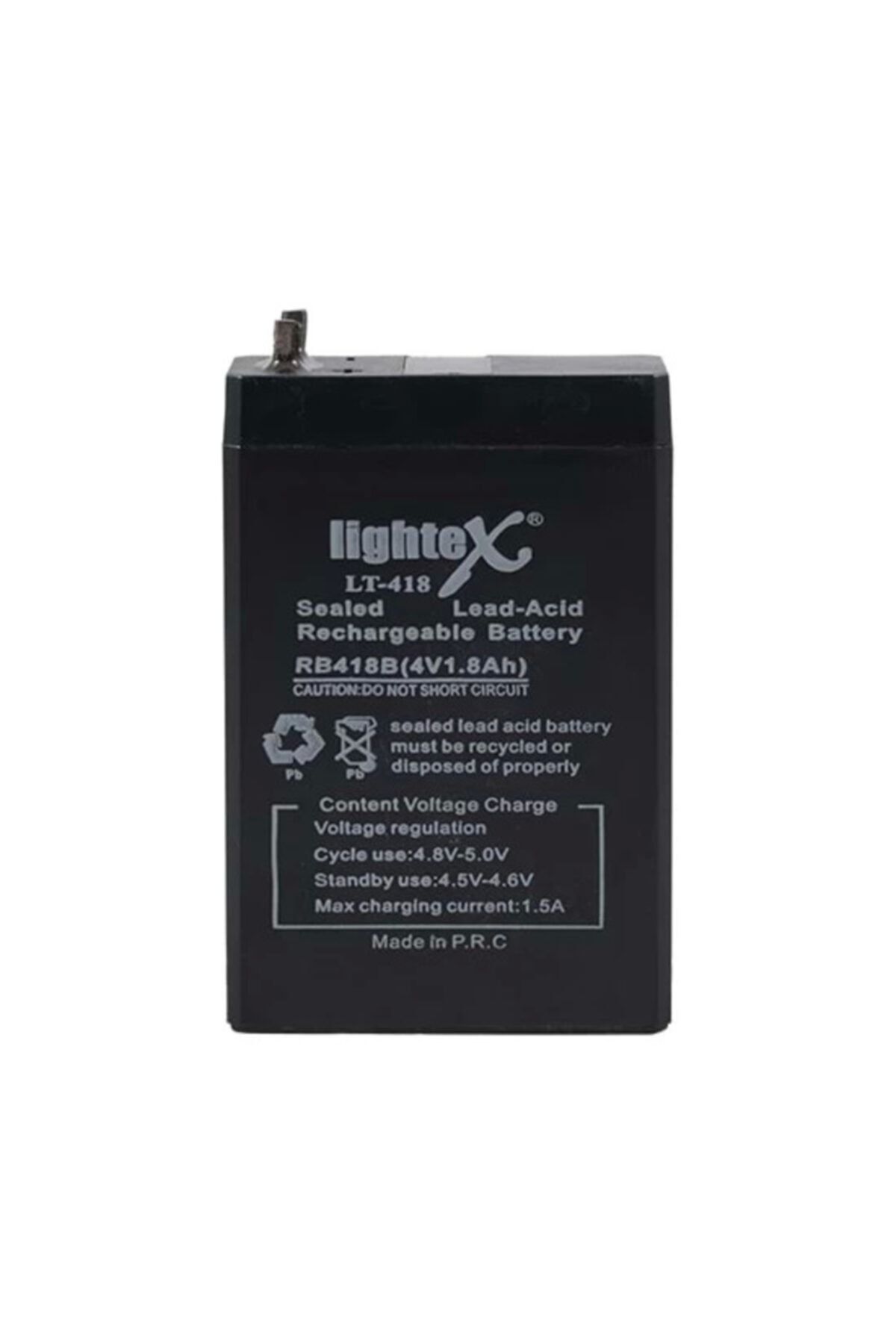 Lightex Lt-418 4v 1.8ah Bakımsız Işıldak Aküsü