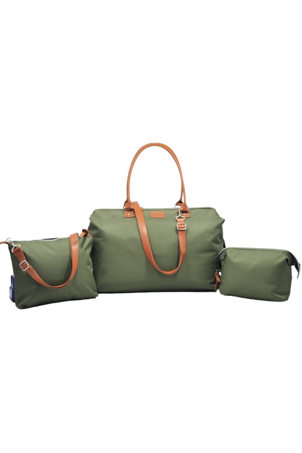 Babysi Baby Bag 3 Lü Set Haki Yeşil Anne Bebek Bakım Ve Kadın Çantası