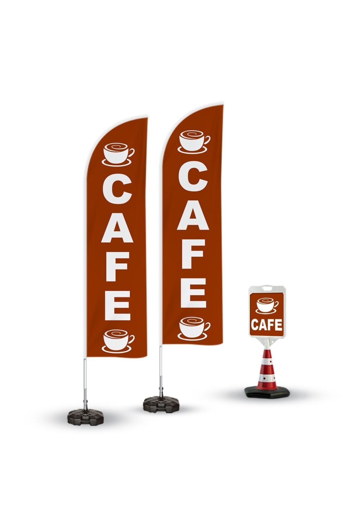 Burada Medikal ve Reklam Cafe Temalı 2 Adet Yelken Bayrak 1 Adet Duba Takım